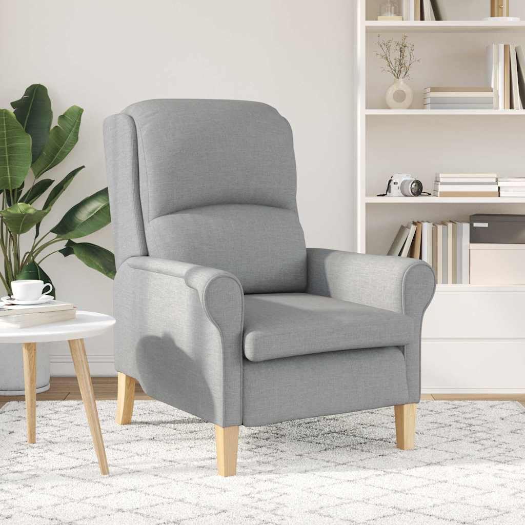 Poltrona Grigio Chiaro Tessuto Moderno Con Telaio Legno Ingegneria E