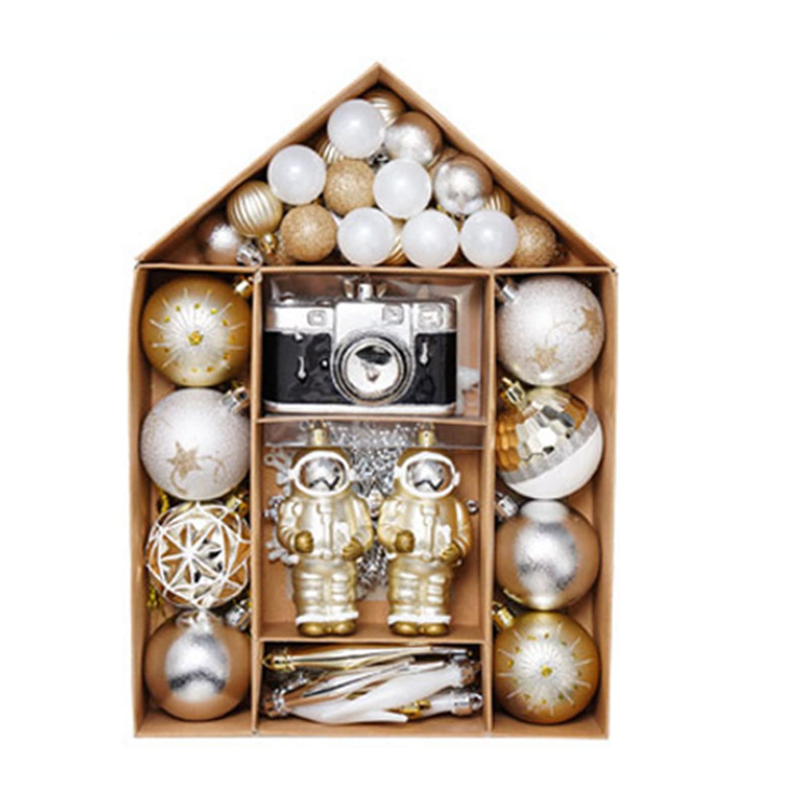 Buxuaaaa Christmas Ball Ornament 70pcs / box Hanging Christmas Ball Pendant Ornament Baubles Balls Ornaments Accessory Set