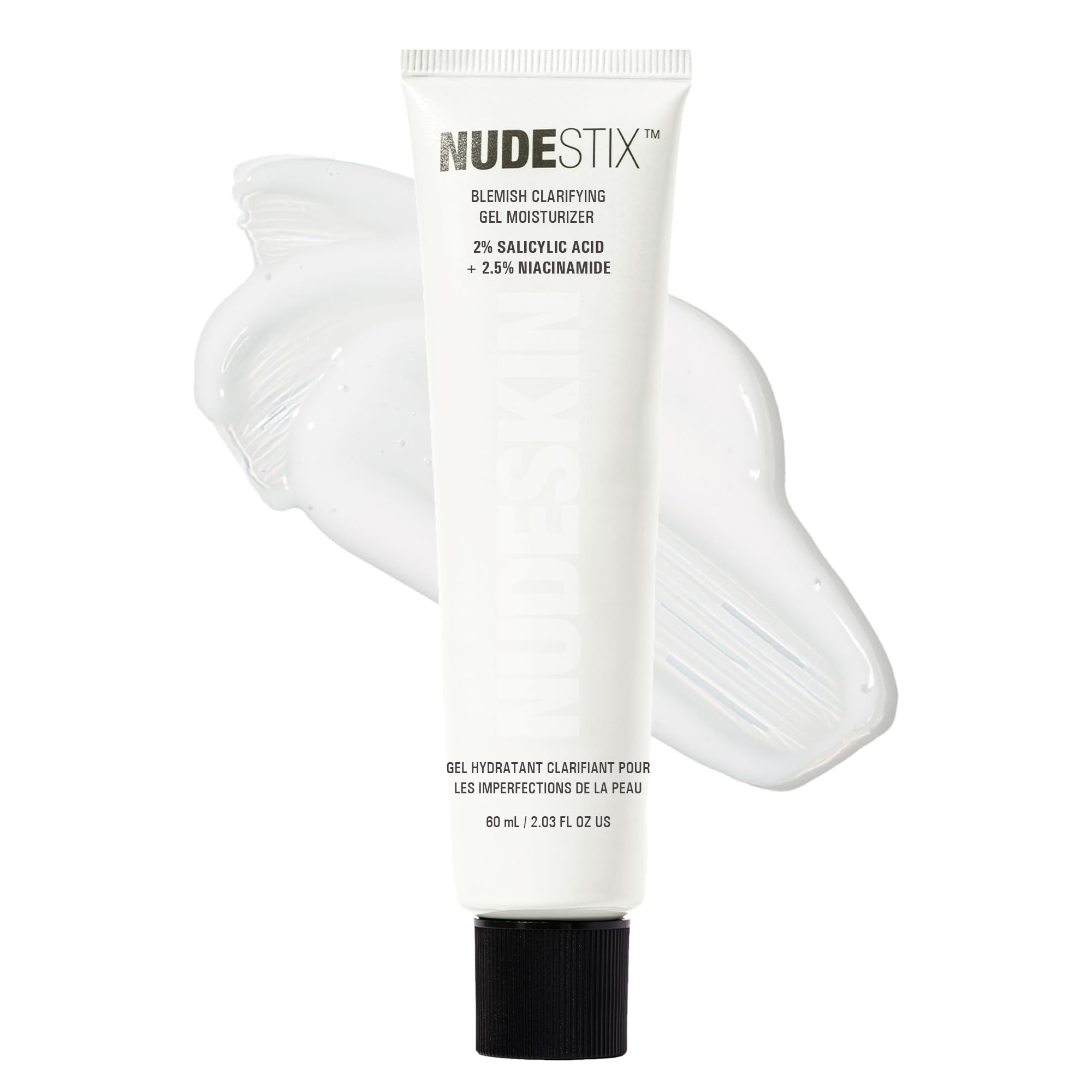 Nudestix Blemish Clarifying Gel Moisturizer – Lightweight Salicylic Acid Acne Treatment with Niacinamide, Cica & Hyaluronic Acid | Hydrating, Vegan Daily Face Moisturizer for Clear, Balanced Skin