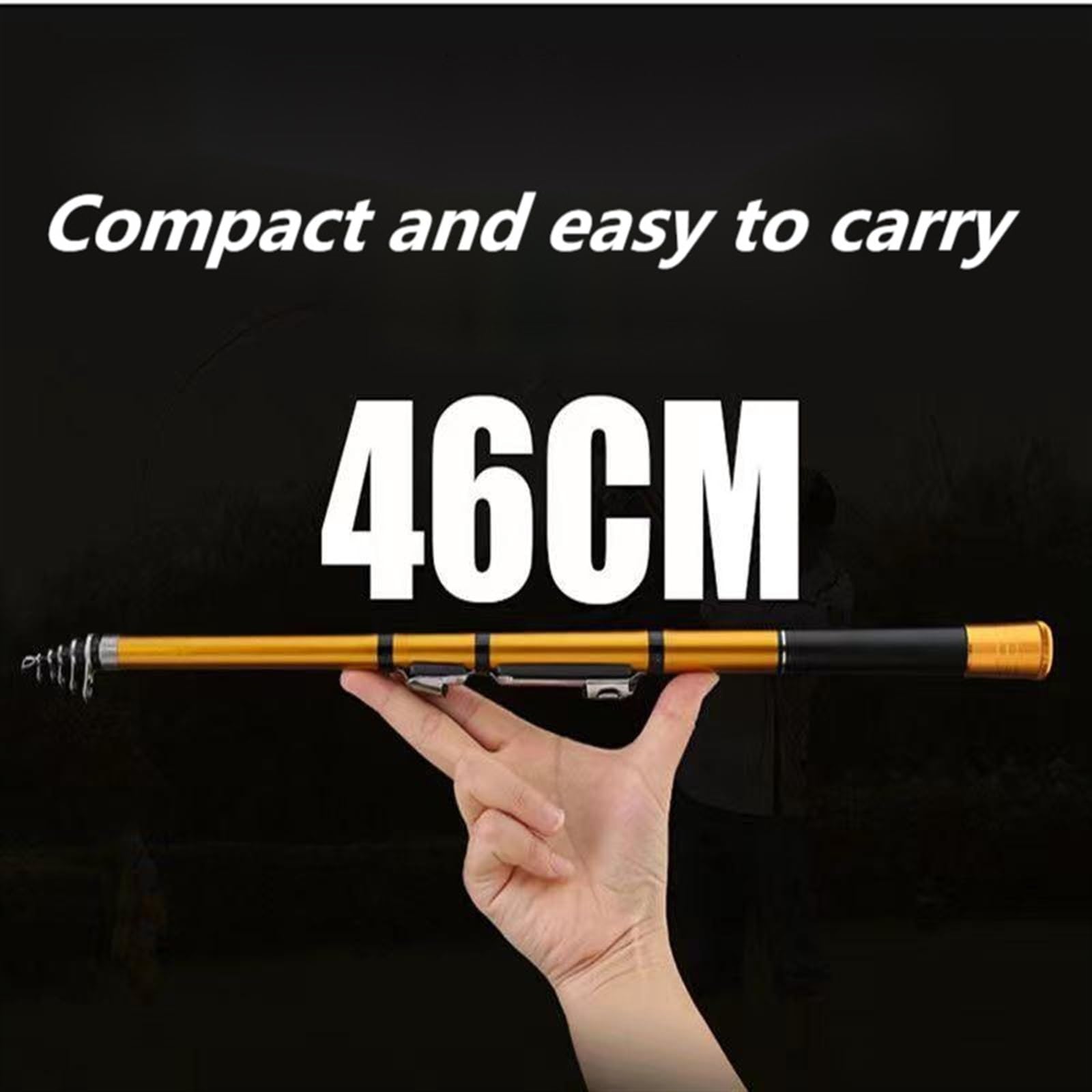Wędka Wędka spinningowa z włókna węglowego Ultralight Hard Bass Wędka spinningowa Long Shot Carbon Fiber Ocean Przenośna wędka podróżna (Size : 2.1m)