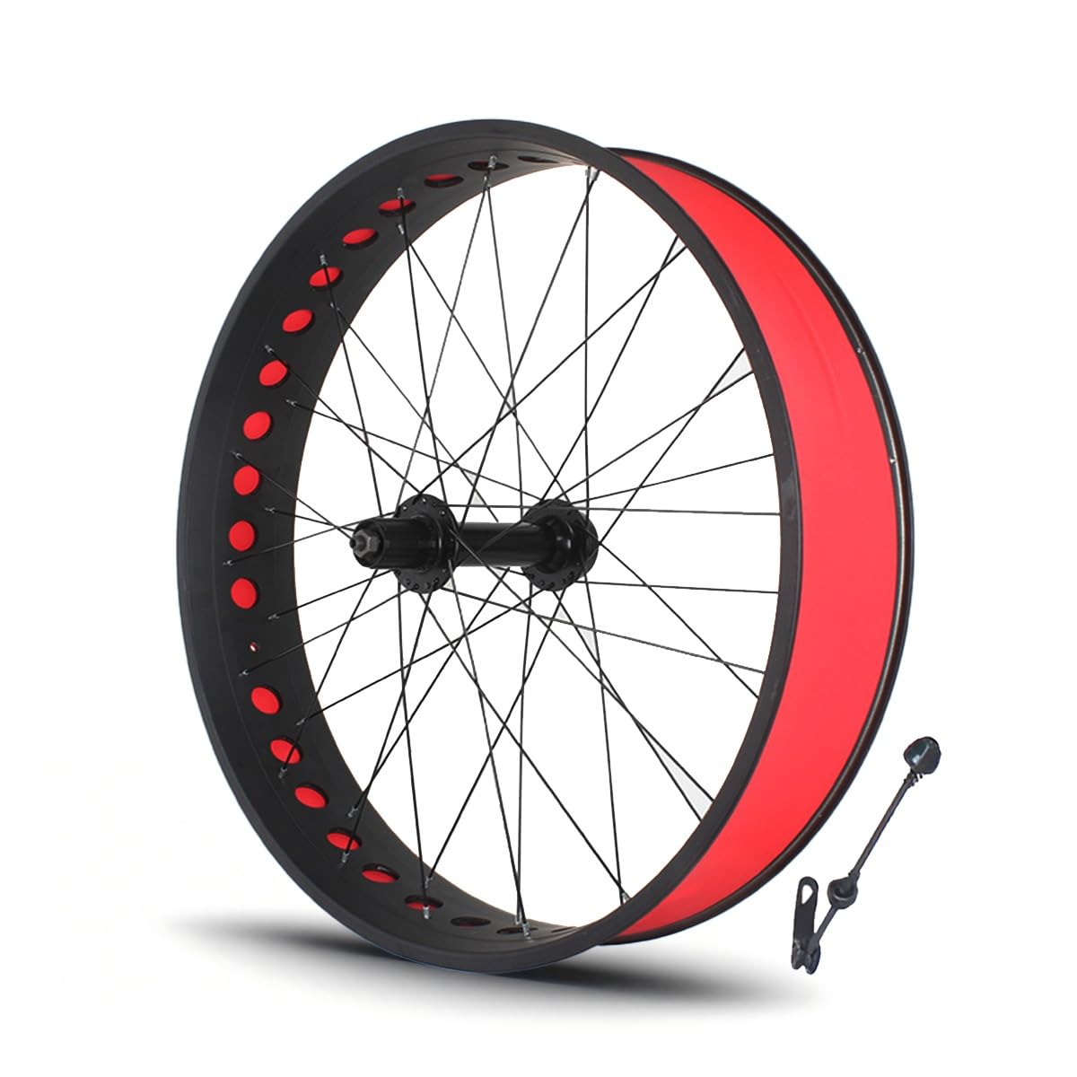 FKXSXAZ Snow Bike Front Rear Wheels 26in X 4.0/4.9''Fat Beach Bikes Wheelset Aluminum Alloy Rims 36 Hole Bearing Cassette Hub Disc Brake QR 135/190mm Wheel Set For 7-10s Freewheel E-Bike