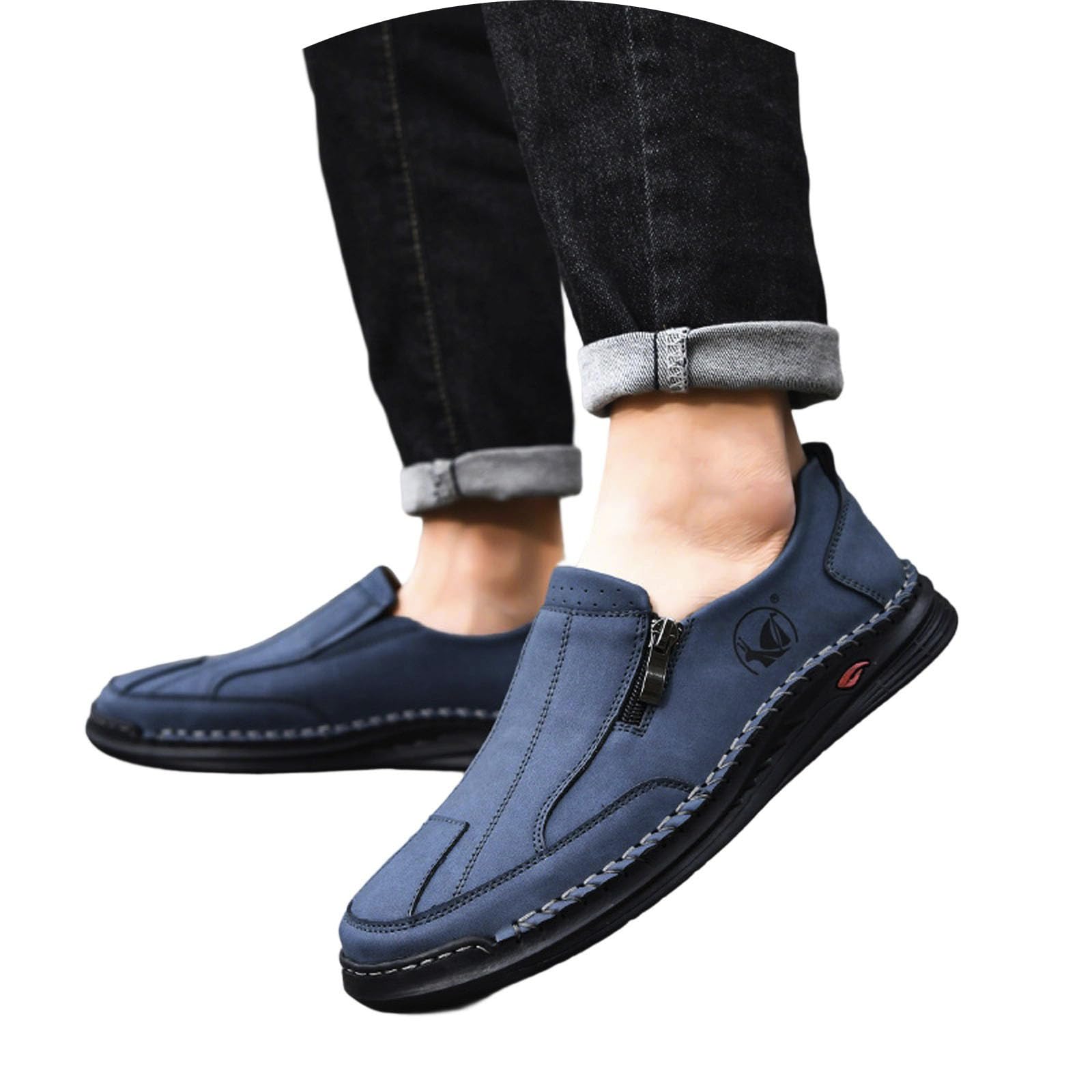 Mokassins Herren - Leicht Sommerschuhe Slipper Sommer Herrenschuhe Shoes Leichte Halbschuhe Slip On Hausschuhe Men Leder Schuhe Loafer Sneaker Schlupfschuhe Freizeitschuhe 04