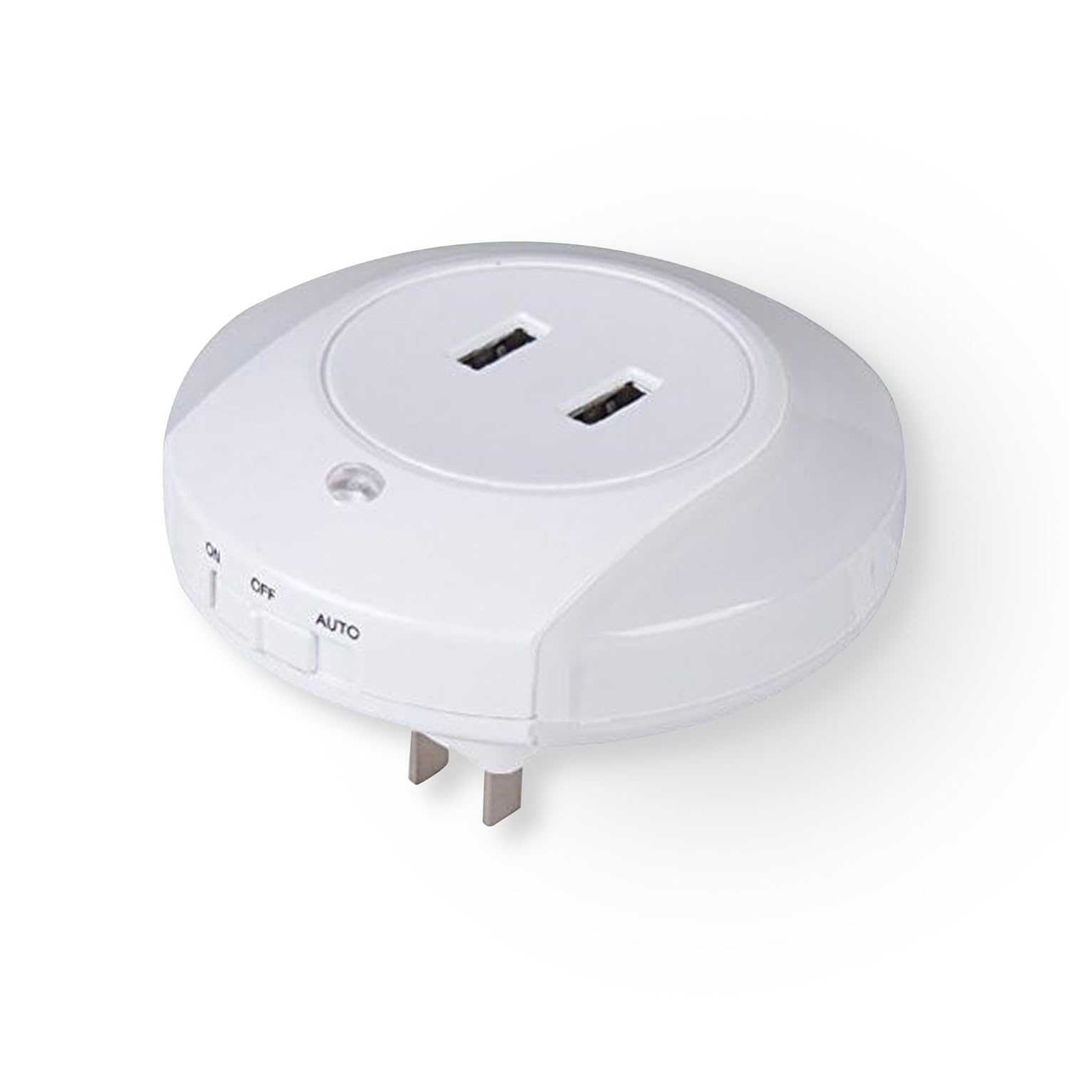 LED Night Light Wall Plate with Dual USB Ports and Dusk to