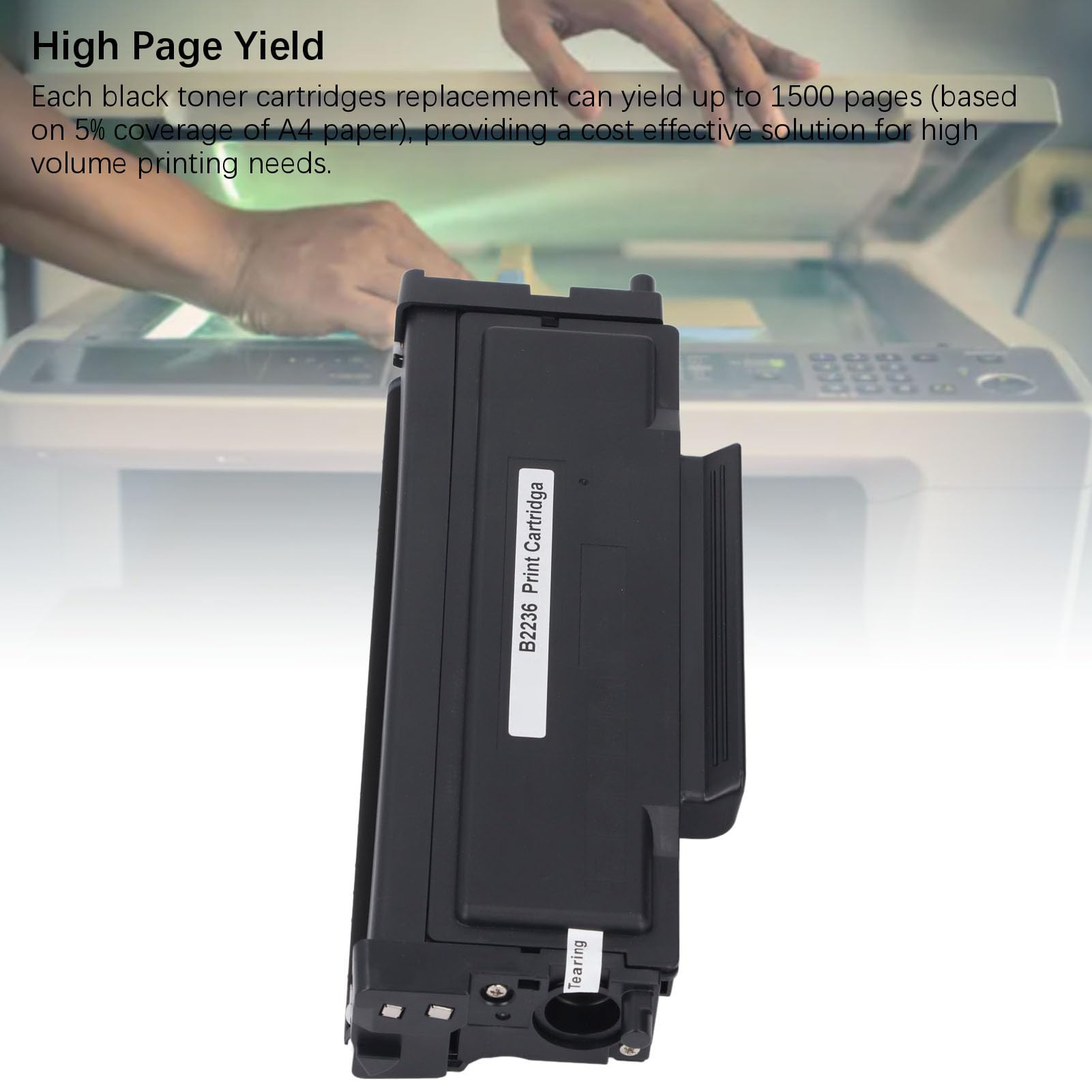 Cartuccia Toner Compatibile, Cartuccia Toner ABS per Stampante, Confezione da 2, 1500 Pagine Ciascuna, Stampa Nitida Senza Sbavature, per B2236 B2236dw MB2236 per Uso Ufficio