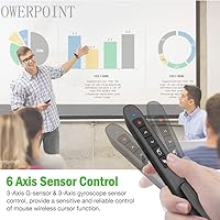 Vista 5 de Air Mouse Presentación de luz verde Control remoto USB recargable Presentación Clicker Presentador inalámbrico RF 2.4 GHz Powerpoint Clicker Slide