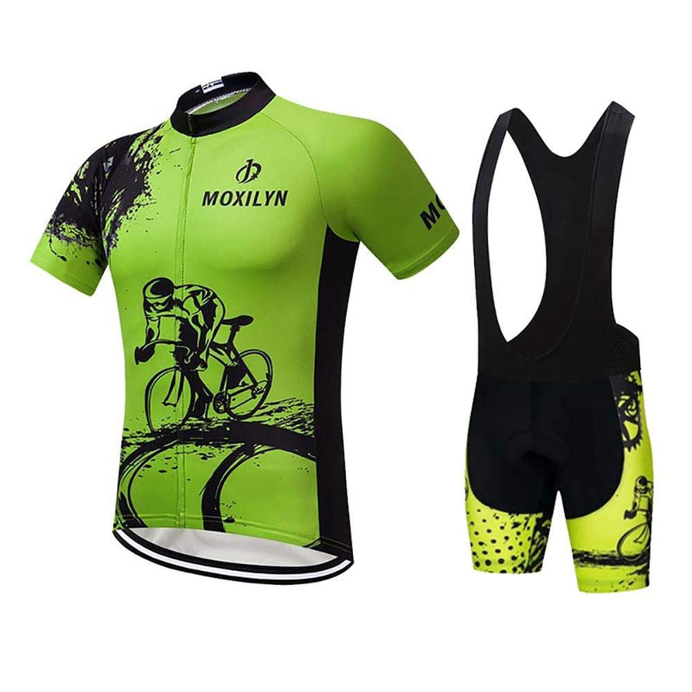 MoxilynCycling Jersey Cycling Bike Clothing Beer Short Sleeve Quick Dry MTB Bike Jersey Breathable Basic Bike Shirts with Reflective Strip for Sports