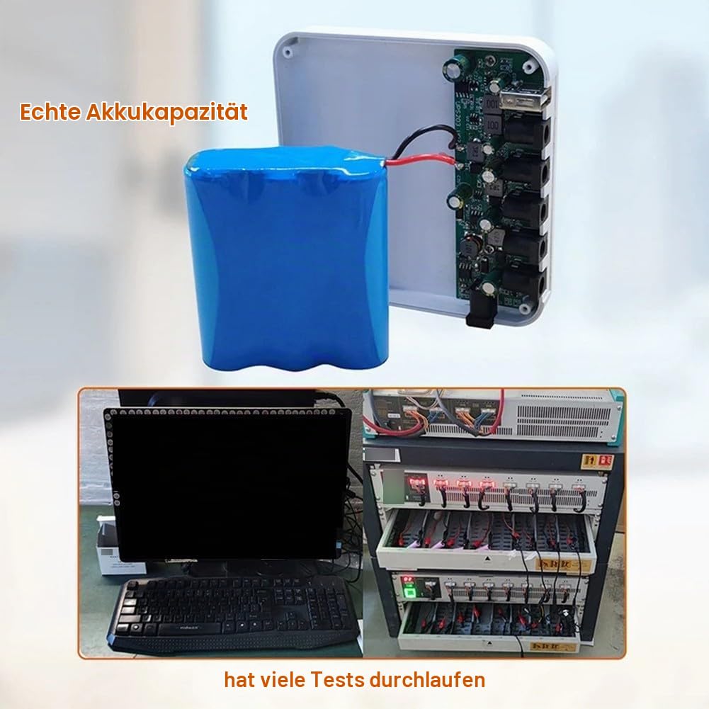 Mini UPS Backup Akku 13200mAh Kompakt Mehrfach DC Ausgang 5V 9V 12V 19V Dual-Gerät Leistung Li-Ion Tragbar Weiß Überlastschutz Für Router Sicherheitssystem Kamera Reise Büro