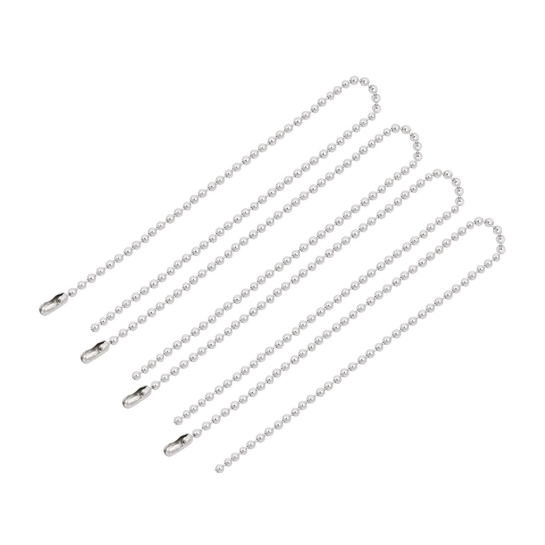 Aexit 4Pcs 3mm Lighting fixtures and controls Diameter Stainless Steel Beaded Ball Pitch Chain Keychain Silver Tone 30cm Length