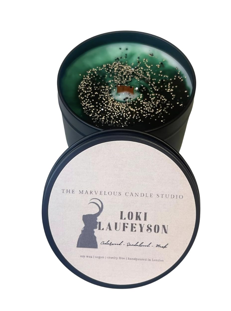 Loki Laufeyson Vegan Soy Wax Candle | Tom Hiddleston | Marve Gift Ideas for Women & Men