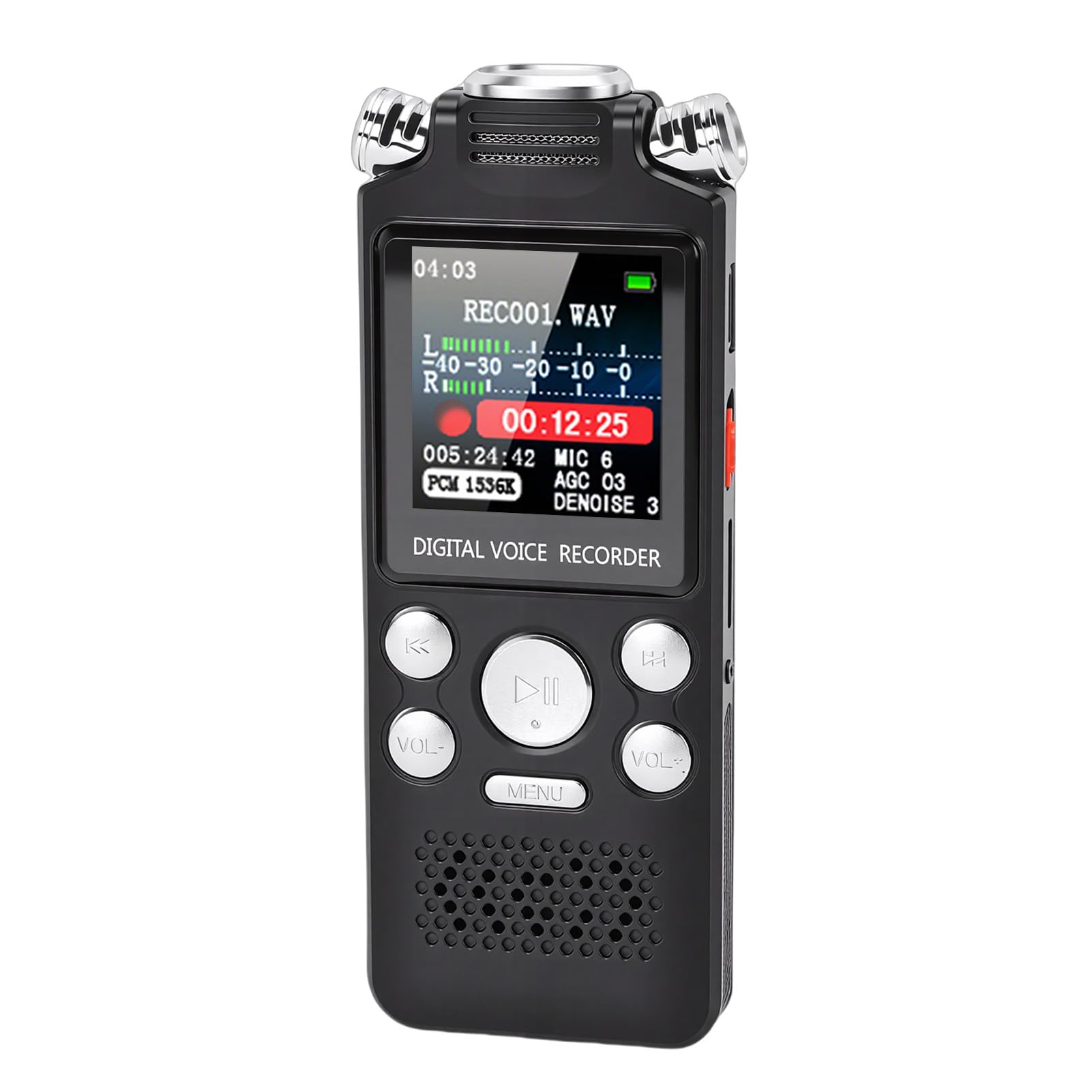 Digital Voice Recorder, 96GB Memory, Voice Activated Recording, Noise Reduction 1536kbps Clear Stereo for Lectures Meetings Interviews-image-46