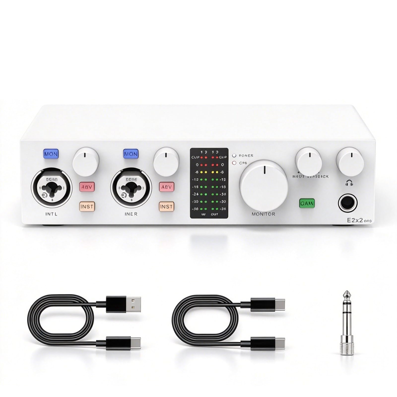 Interfaz de audio USB OTG 2x2, tarjeta de sonido externa para grabación