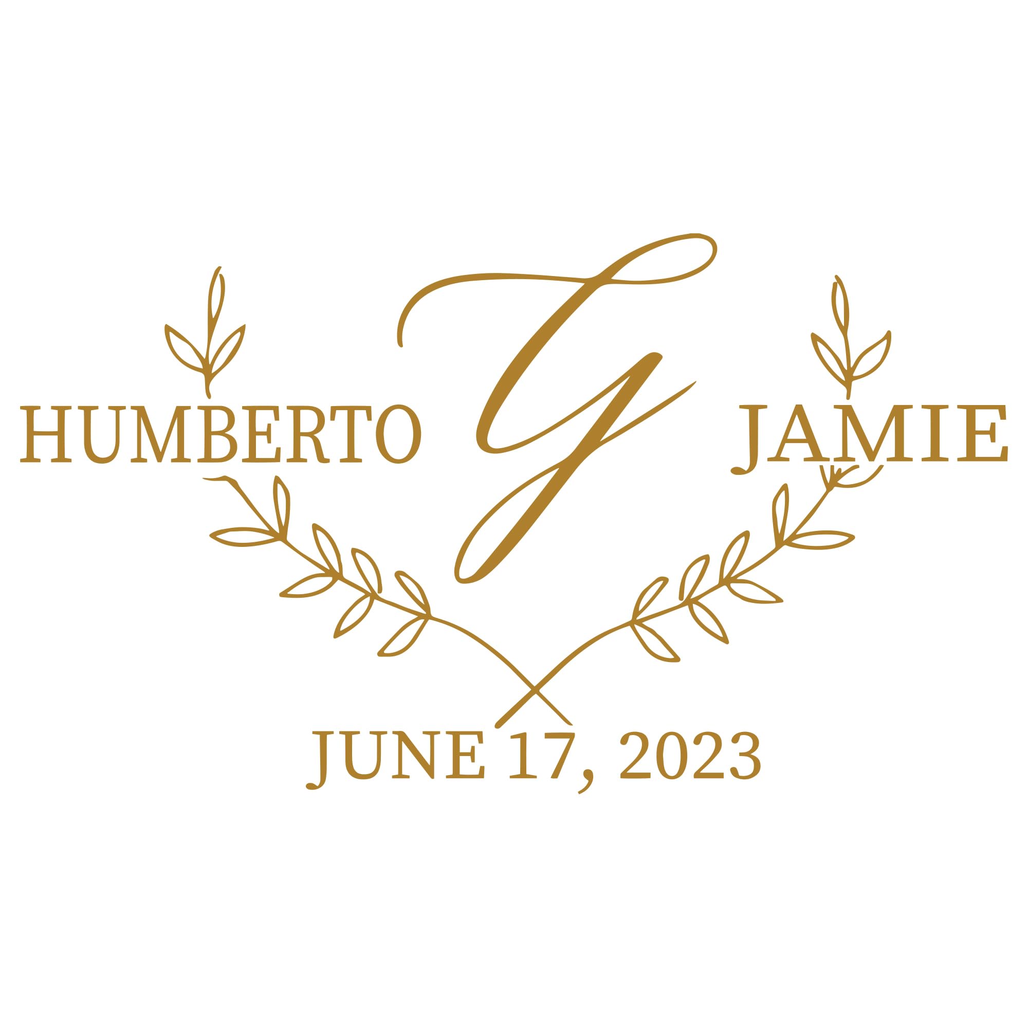 Personalize Wedding Dance Floor Decal - Custom Names Wedding Monogram Sticker - Laurel Art Boda Party Floor Board Wall Decals Decor Vinyl Sticker