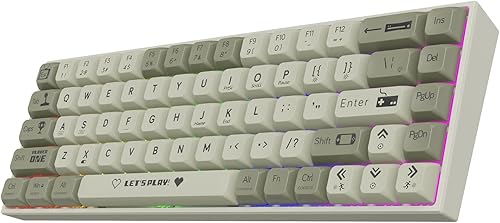 Miniatura 2 de AK680 - Teclado mecánico compacto con cable, diseño gris y blanco de 68 teclas, interruptor táctil marrón intercambiable en caliente, teclado para