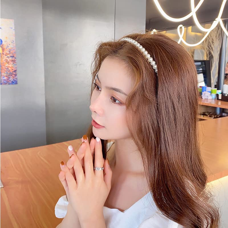 Miniatura 3 de ZAHSY Diadema de perlas blancas para boda, para novia, damas de honor, diadema de perlas con diamantes de imitación para mujer, paquete de 4