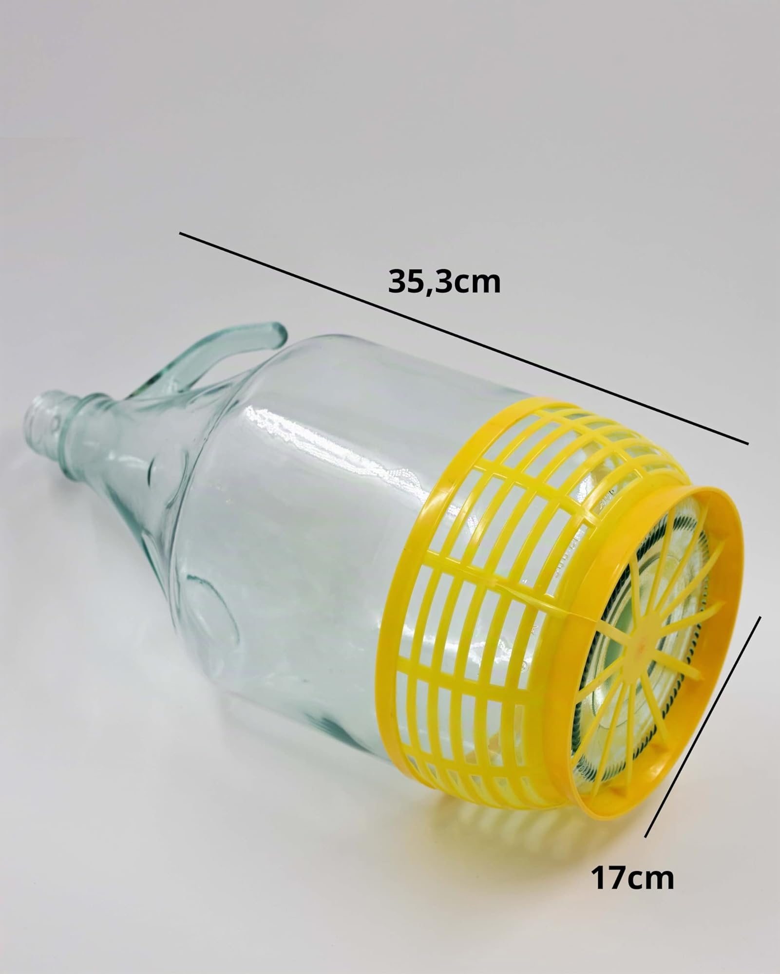 Bouteille bonbonne à col étroit avec bouchon à vis fixe et panier pour la fabrication du vin, stockage de boissons, service en verre transparent, 2 pièces x 5 L