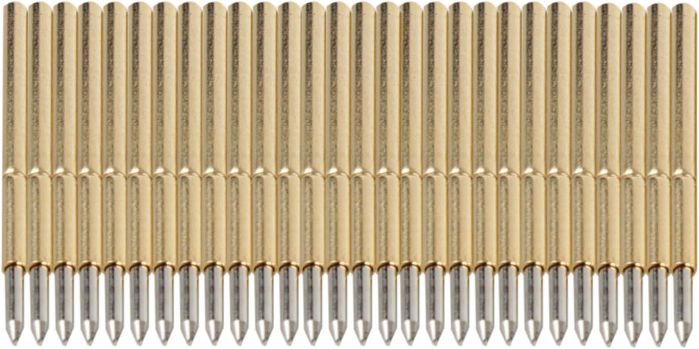 100Pcs Spring Test Probe Pogo Pin PCB Test Probe Spring Loaded Contact with Cone Shape Head for Testing PCB Gold Fingers Pads
