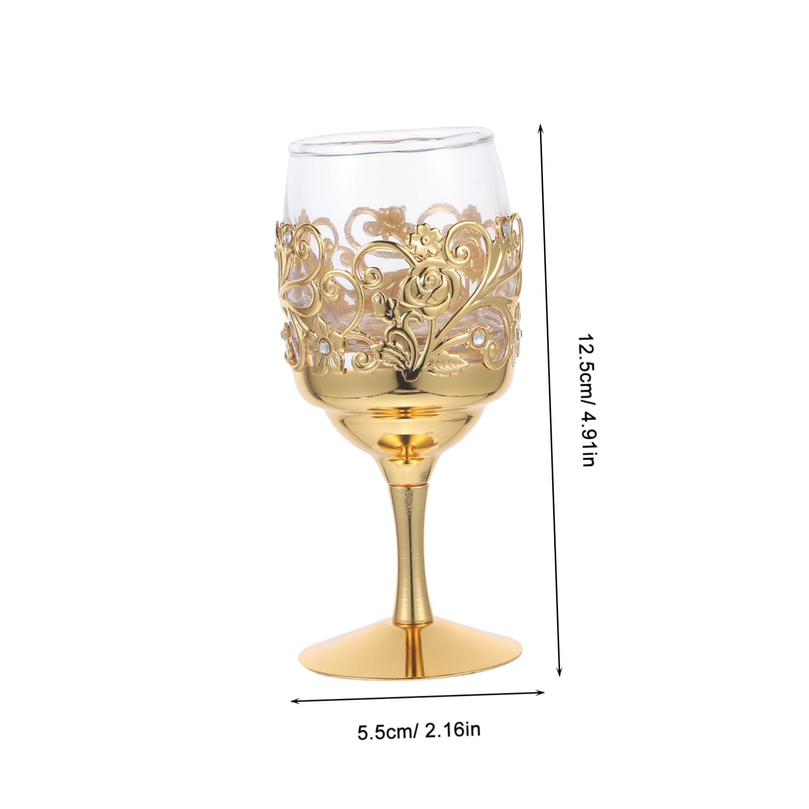 STOBAZA Vintage Embossed Wine Goblet Elegant Drink Accessory for Parties Weddings Picnics Lightweight Reusable Glass Camping Wine Cup