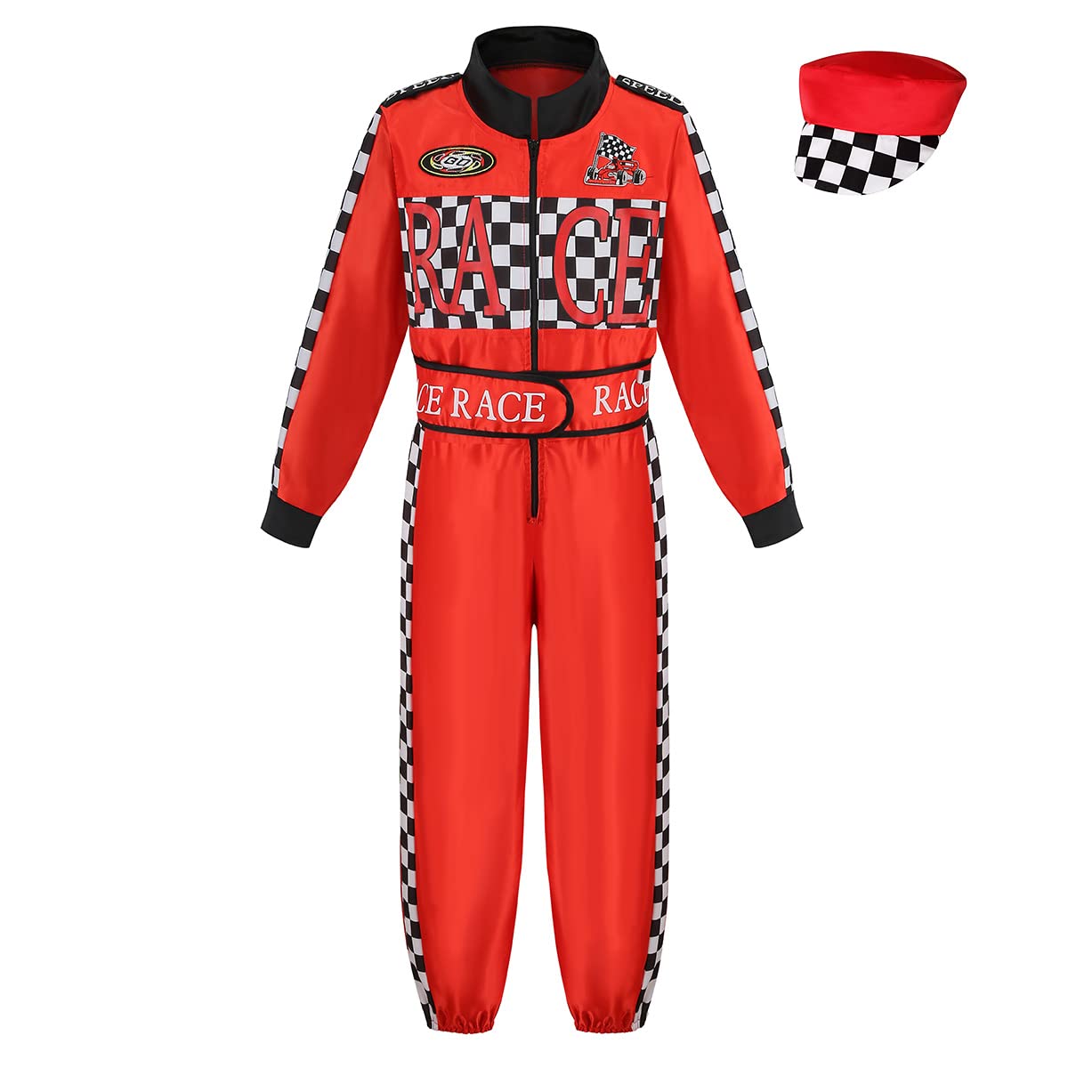 Kids Kids Racing Suit Race Car Driver Costume Halloween Party Dress up