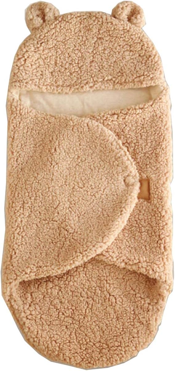 Amazon Co Jp おくるみ ベビー 寝袋 ブランケット 赤ちゃん 厚い やわらか ふんわり あったか すっぽり包み 耳フード クマさん 可愛い 着ぐるみ ベビー服 防寒 寒さ対策 お昼寝 お宮参り 出産祝い 新生児 退院用 プレゼント 秋冬 ブラウン 服 ファッション小物