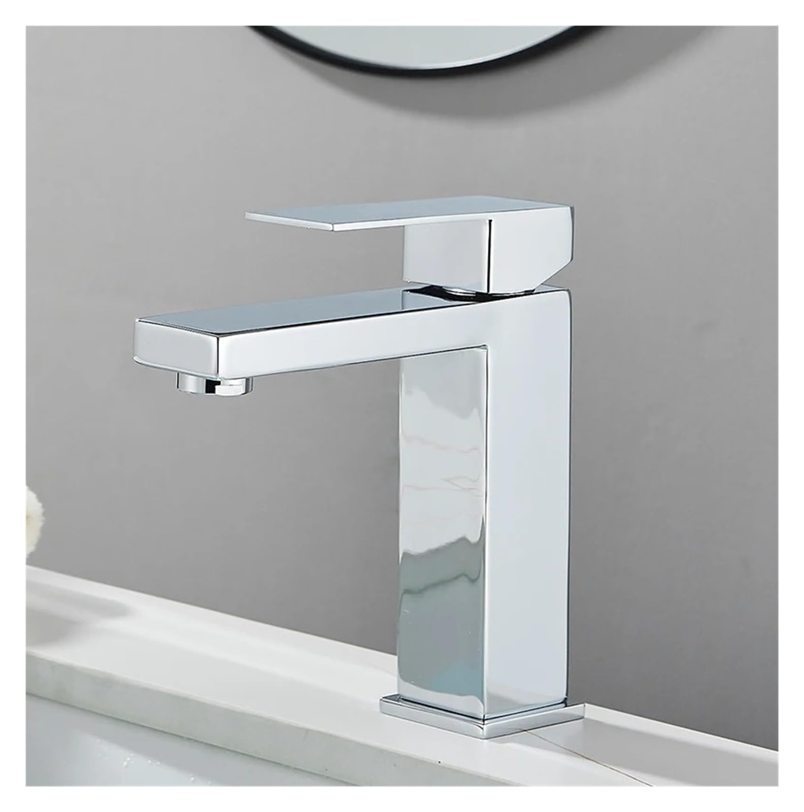 Robinet de salle de bains court anti éclaboussure eau chaude froide