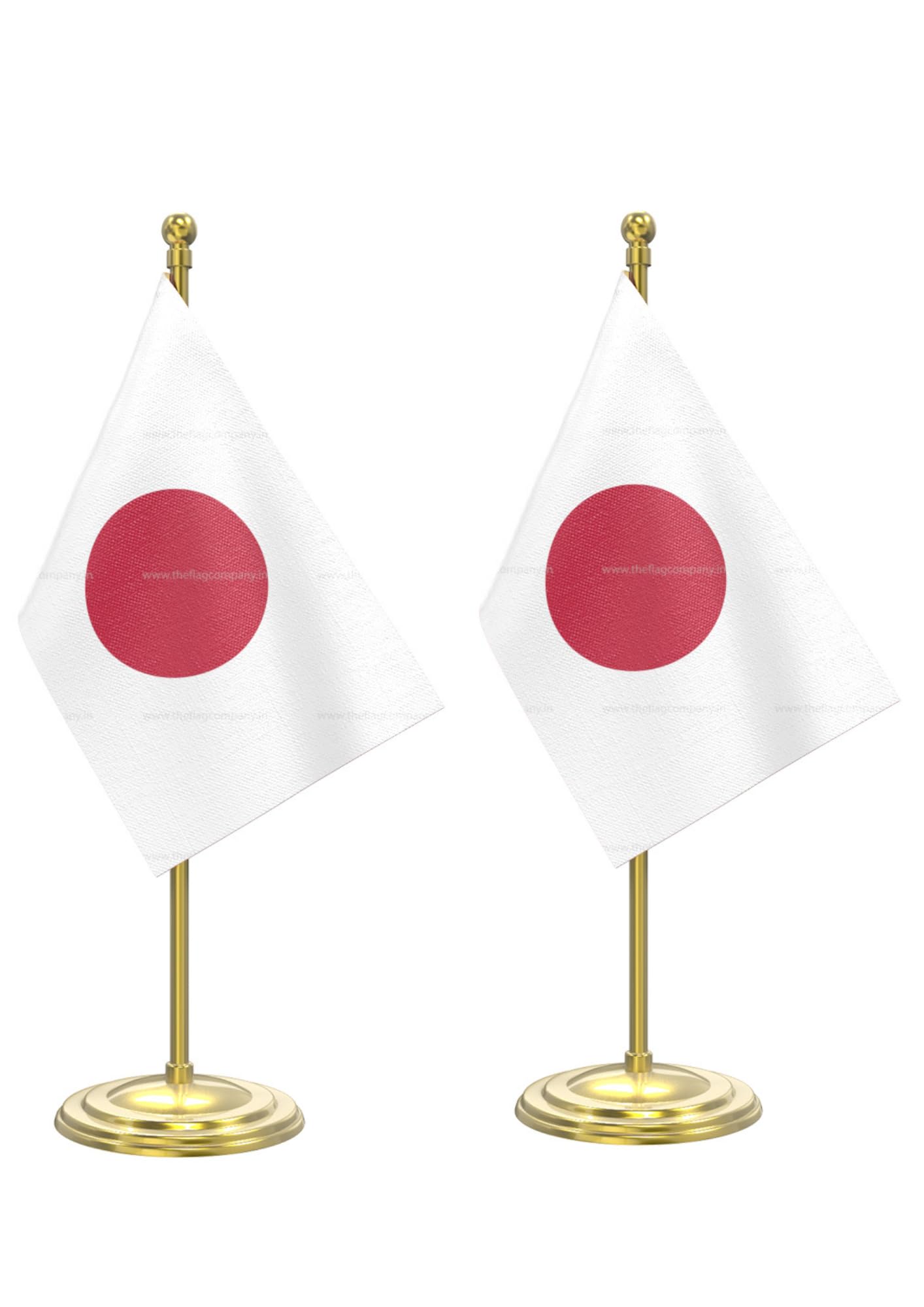 The Flag Company Japan Table Flag Gold Acrylic Pole with Round Base | Desk Flag for Office, Reception & Home Décor (Pack of 2)-image-34