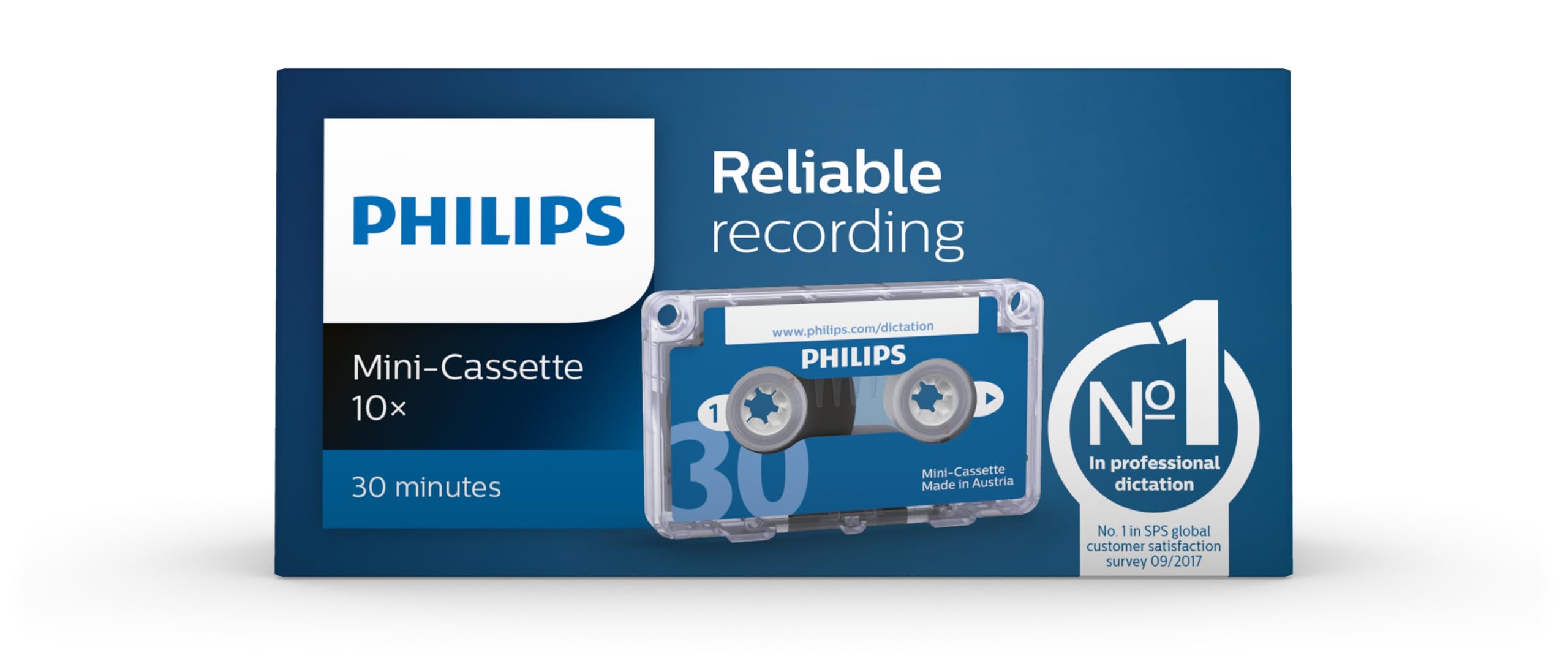 Philips LFH0005 Mini-Kassette, 30 Minuten Aufnahmezeit, 10 Mini-Kassetten