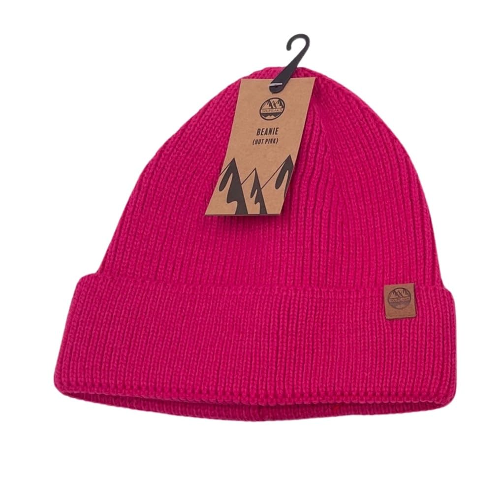 Six Peaks Unisex Beanie, Soft Acrylic Winter Hat for Men and Women, Warm, Stretchable Design for Outdoor Activities, Pink, One Size