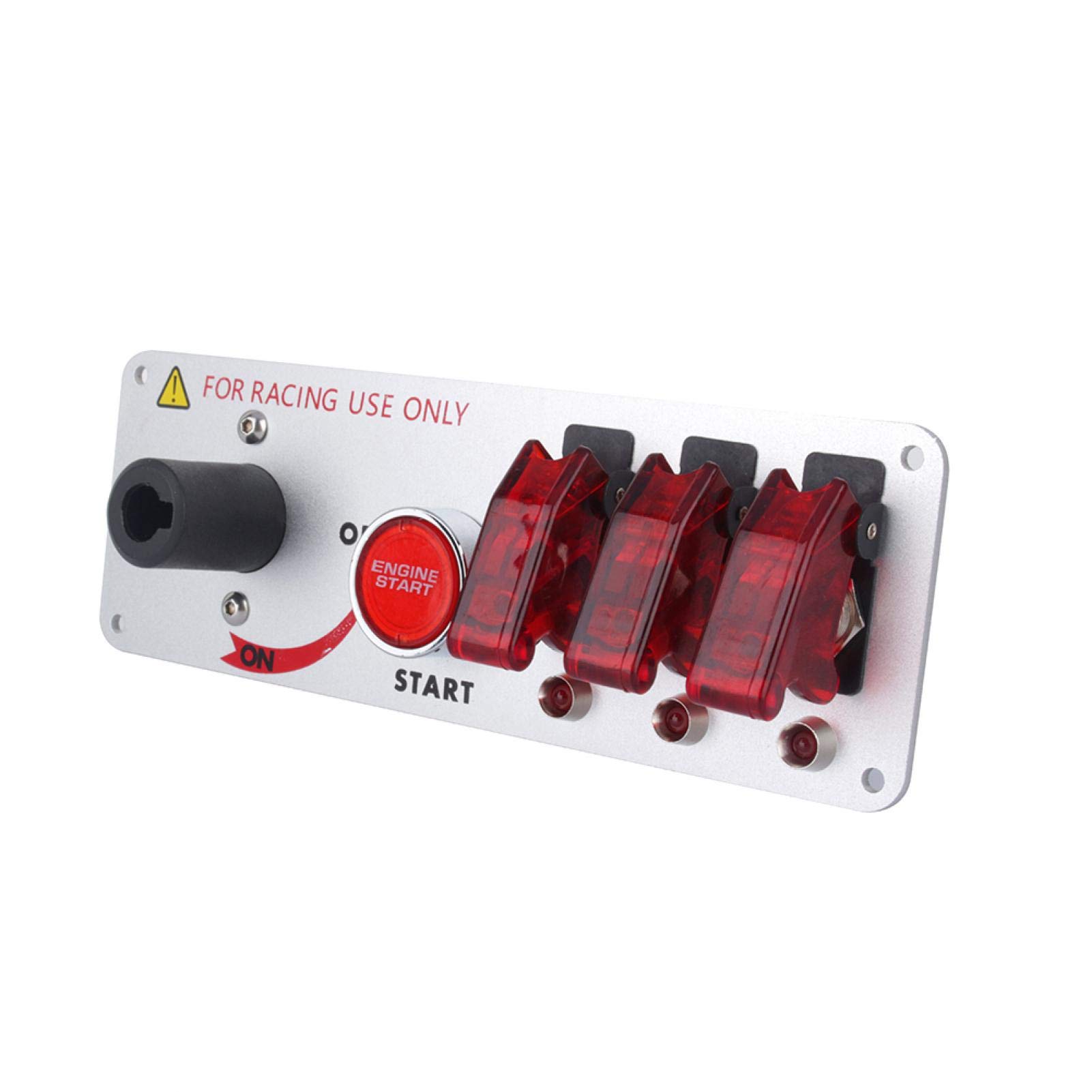 5 en 1 DC 12V Panel de interruptor de palanca de encendido abatible Motor de automóvil Botón de encendido Botón de encendido/apagado Caja de panel de interruptor de palanca basculante con LED