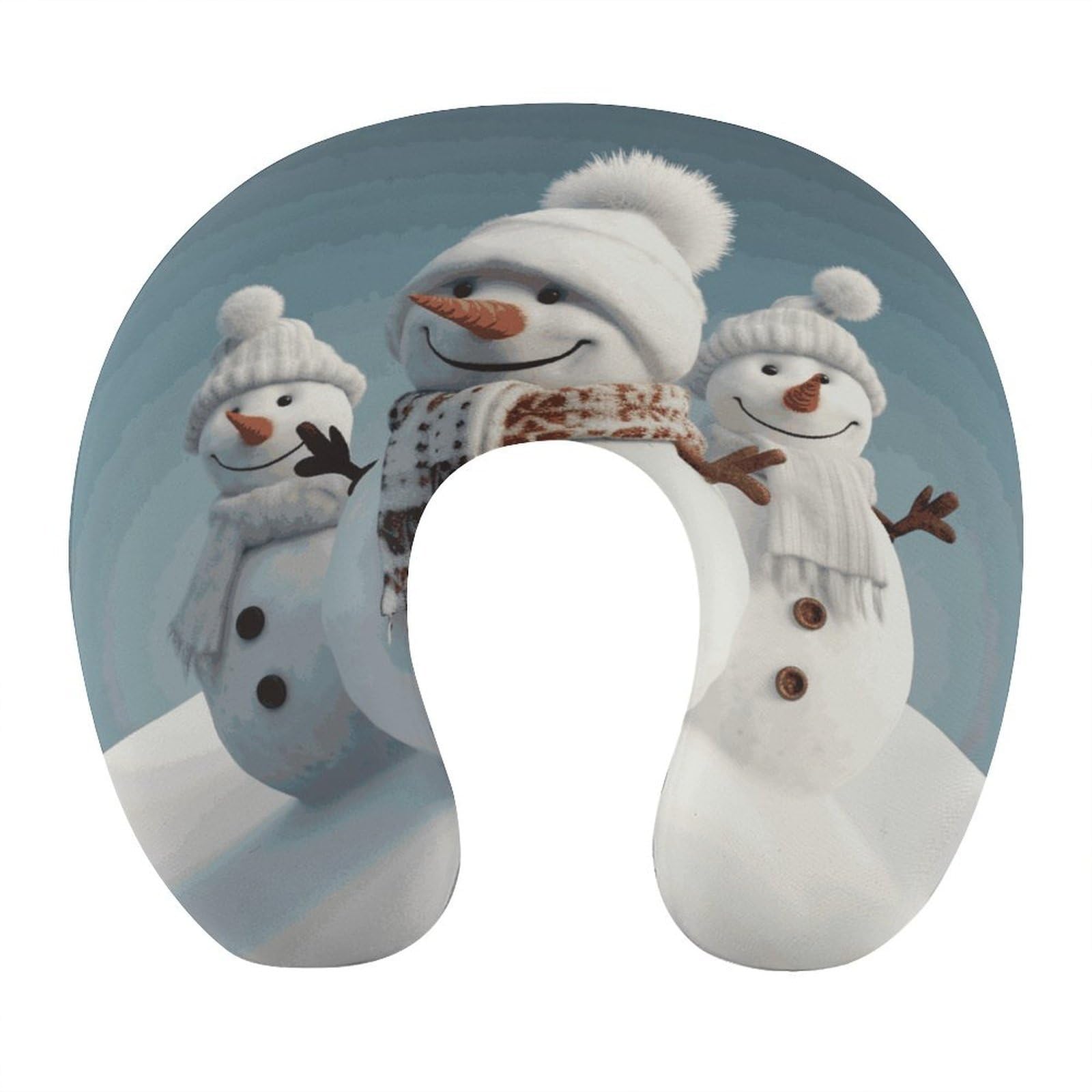Btcowzrv Style Happy Snowman U Shaped Neck Pillow Travel Pillows