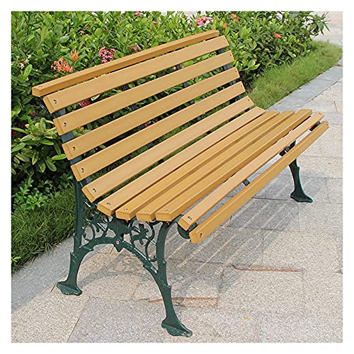 Banc de jardin extérieur, banc de patio, canapé de conversation extérieur, chaises de parc extérieur, bancs de jardin, bancs de jardin rétro avec panneaux de siège et dossiers en plastique et bois,