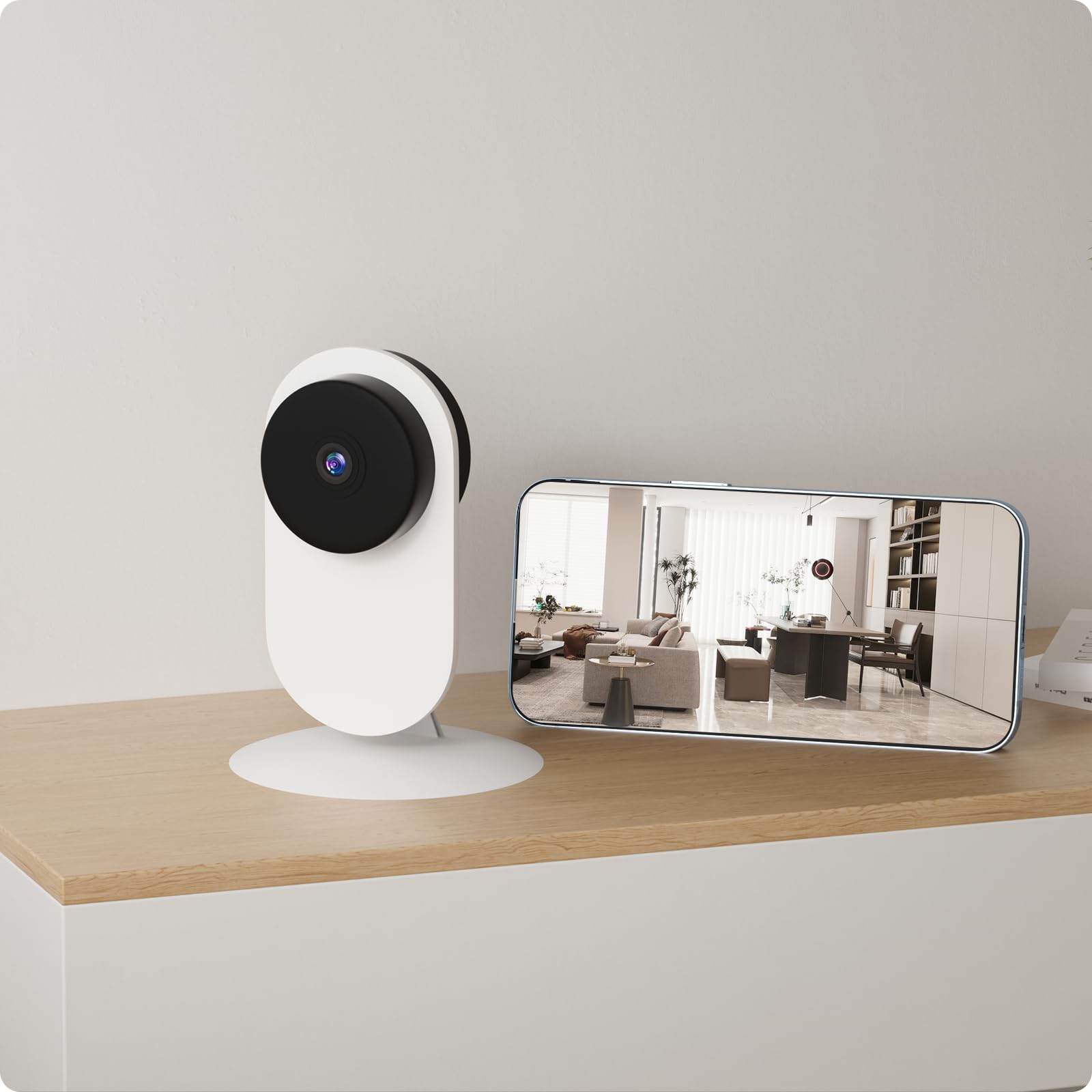 AGSHOME Videocamera di sicurezza intelligente per interni WiFi, video HD1080p, rilevazione di movimento, audio bidirezionale,plug-in,può funzionare allarme casa