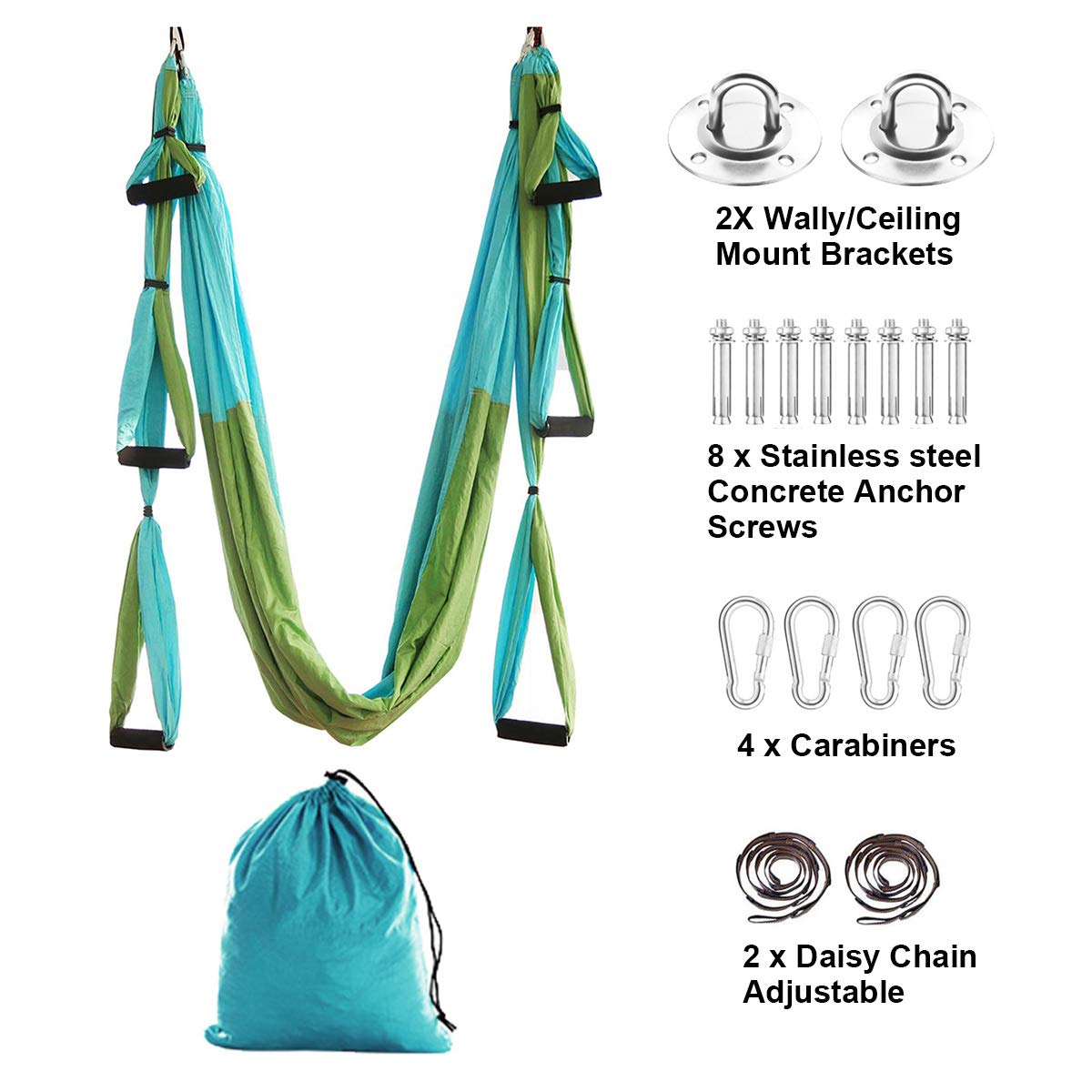 Kit Balançoire Hamac Yoga Aérien Ziyouying Anti-gravité élingues Et Quincaillerie