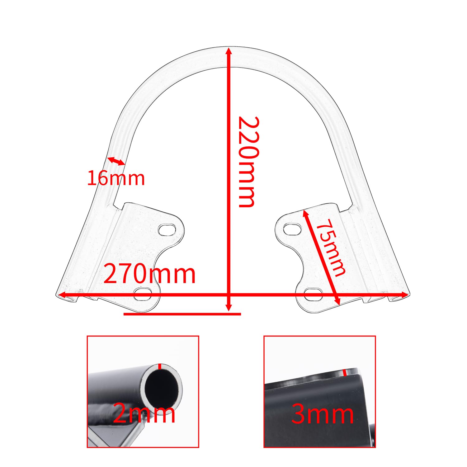 Soporte para Asiento Trasero del Pasajero, Barra de Agarre de Mano, Soporte de Mango Trasero, Color Negro, para Triumph Street Twin 900 (2016-2022) Speed Twin 900 (2023-2024), Soporte de