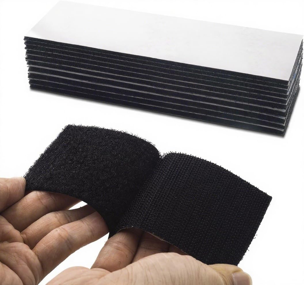 3M Hook and Loop Self-Adhesive Pad 5cm × 15.2cm 10 Pairs Black