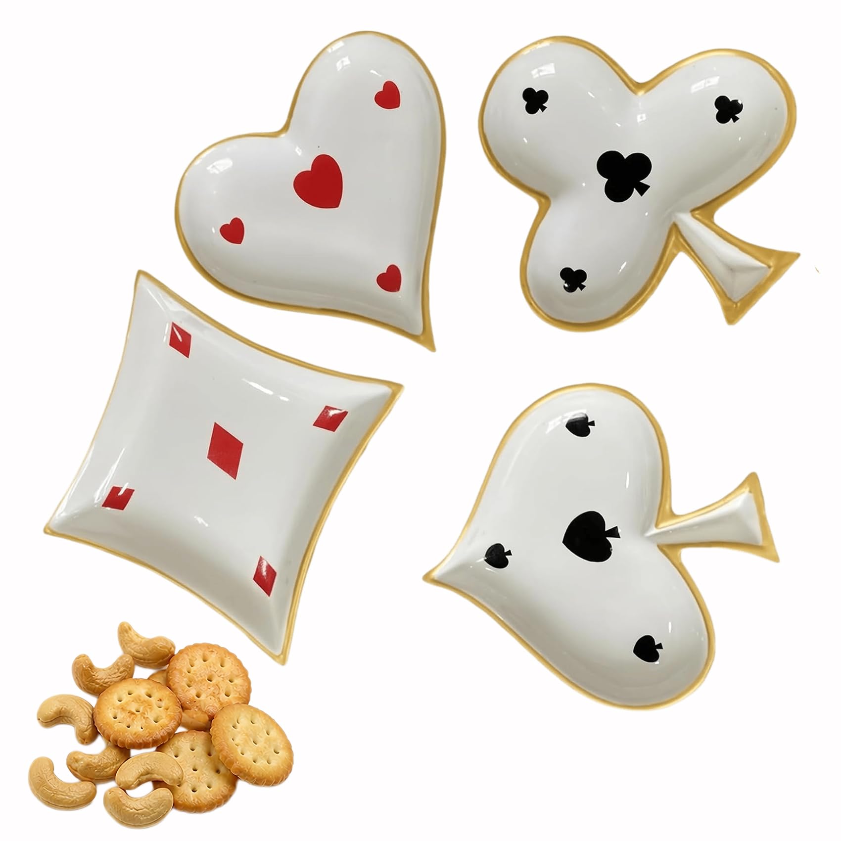 Amazon.com: PAQAYA Enamelled Metal Playing Card Dishes, Mini Sized