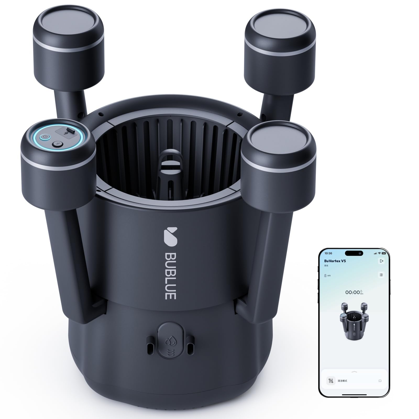 Photo 1 of (2026 Upgrade) BUBLUE BuVortex V5 Pool Skimmer Robot,Pool Surface Skimmer Robot with App Control,5L Filter,Dual Cleaning Modes,AI Navigation,Ideal for In-Ground & Above-Ground Pools,Dark Gray
