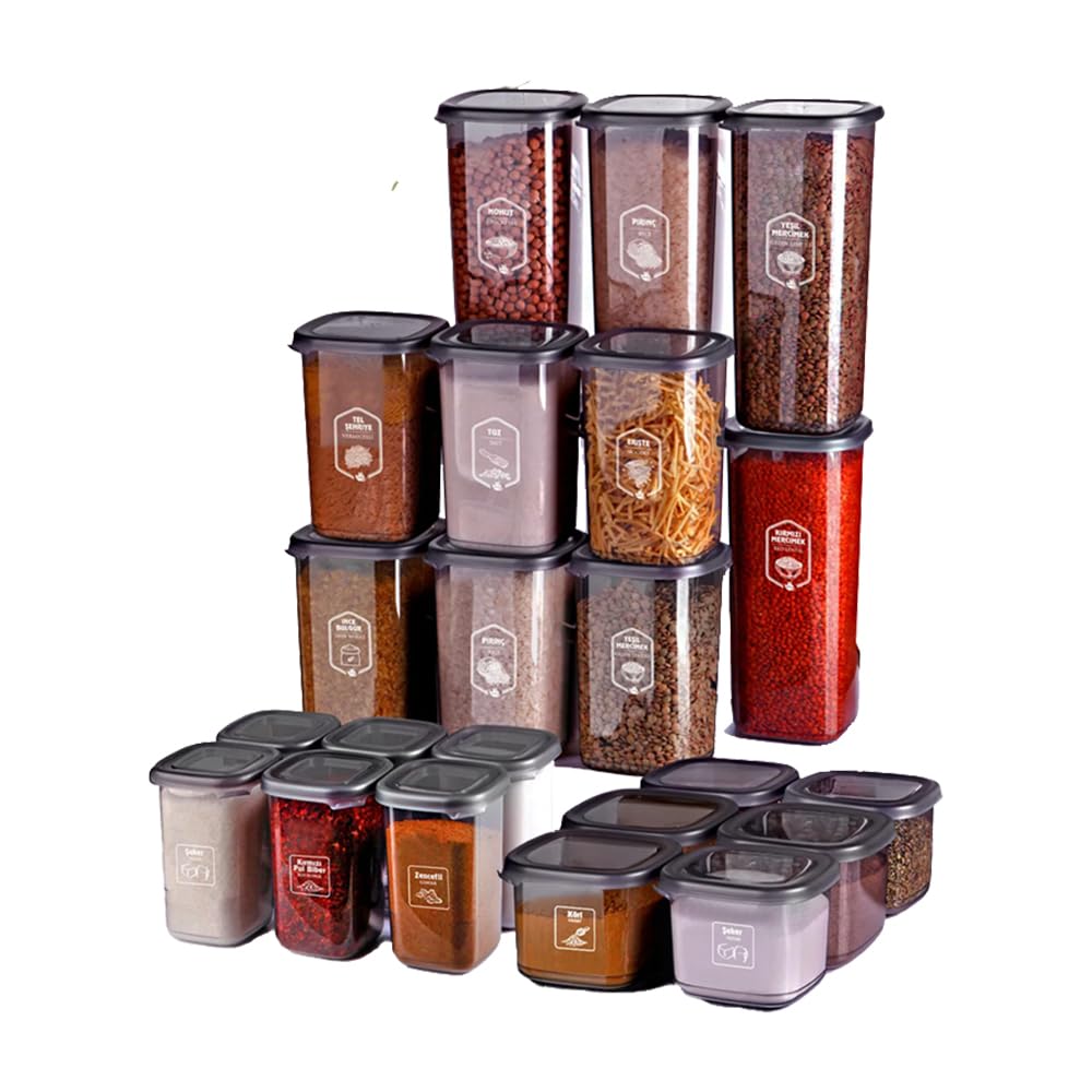 24-teiliges Vorratsdosen Set mit Etiketten – Stapelbare Behälter: 6x 1750ml, 1200ml, 550ml, 450ml – BPA-frei, Mikrowellen- & Gefriergeeignet