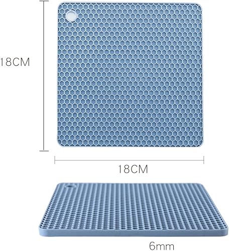 Miniatura 2 de 2 piezas de 7 pulgadas cuadrado de silicona salvamanteles, almohadilla de aislamiento térmico de olla caliente, almohadilla caliente de silicona