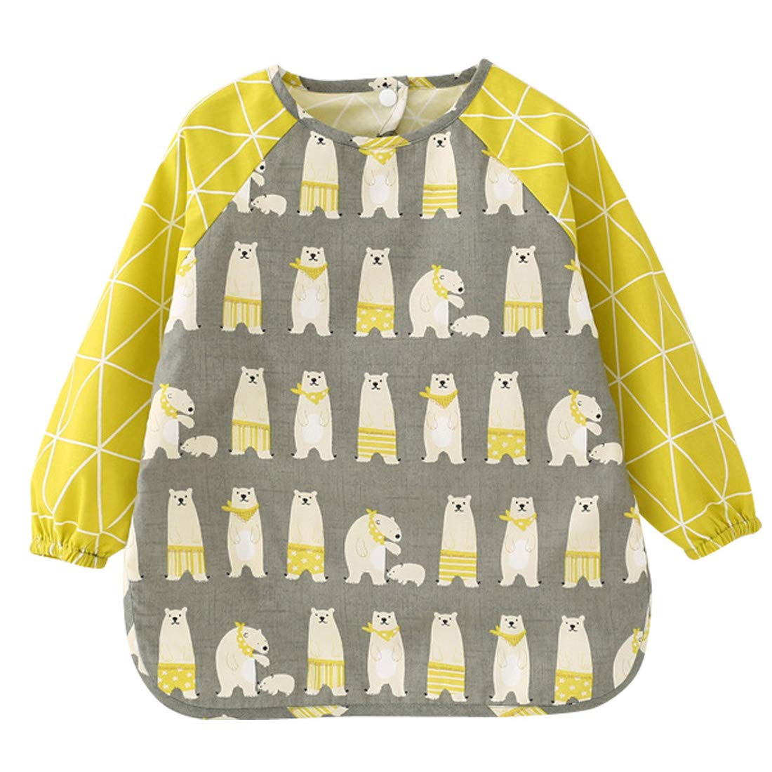 Happy Cherry Toddler Kids Sleeved Smock Waterproof Smock Apron for Eating Painting