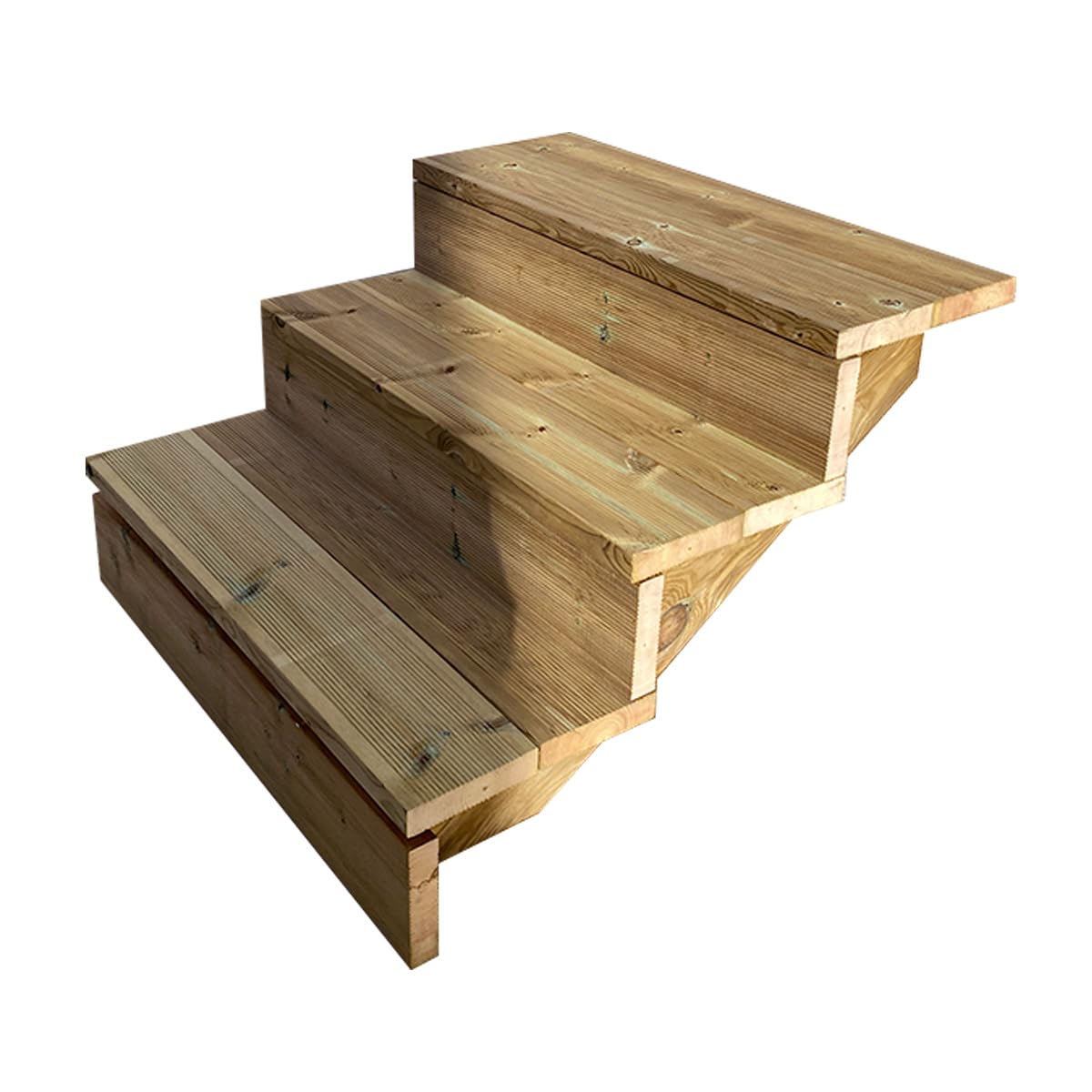 Vinuovo- Escalier extérieur Bois - Berlin - 3 marches H 54 cm - avec Contre-​marches, Largeur 80 cm - Vinuovo- Escalier en kit, en Bois Autoclave. pour Jardin. Balcon et Terrasse