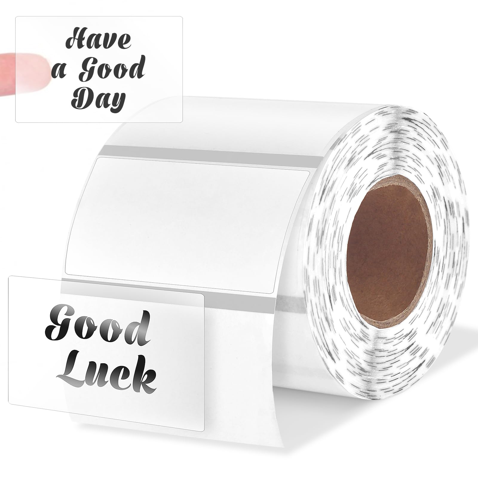 500 Pcs 2.25'' x 1.25'' Transparent Thermal Sticker Labels - Rectangle Thermal Sticker Paper - Waterproof, Self-Adhesive Labels for P130 PM-246S M221