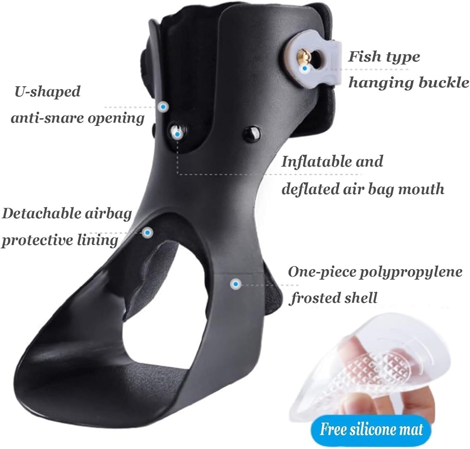 Ortesis Para Pie Caído, Férula Ortopédica Para Tobillo Y Pie Caído, Almohadillas Fijación Y Estabilidad Para Pie Caído Con Airbag Y Pomo, Alivio Dolor Y Reducción La Presión Durante El Día Y La Noche