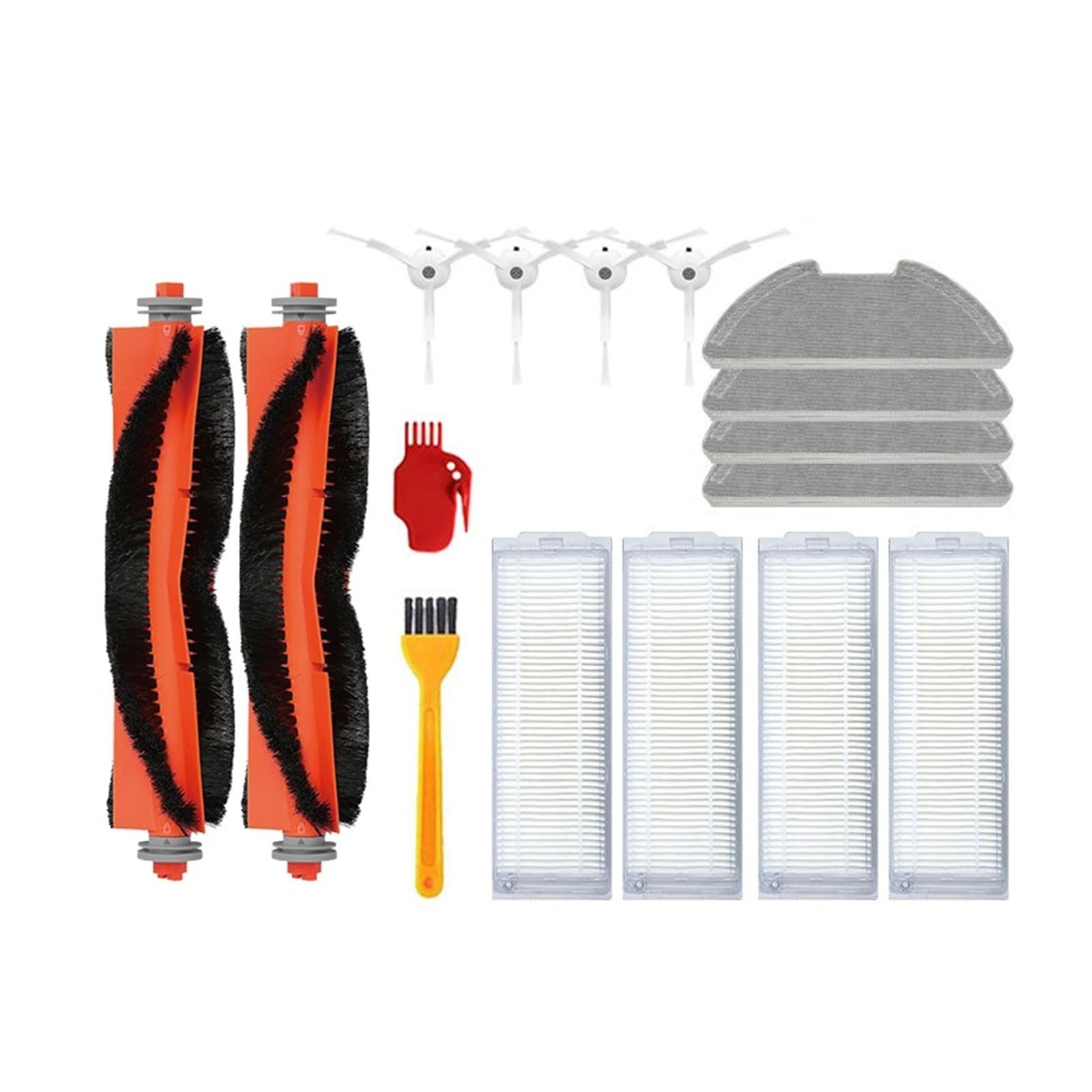 Xiao Mi Robot BEBUSINGOTO Kit Spazzola Per Mocio, Kit Pettine Piatto Filtro Spazzola Bianco Per Mijia 1c Dreame F9 Xiaomi 1t Mi Robot Mop Di Ricambio 88831711 Ricambi Per Mijia 1C F9