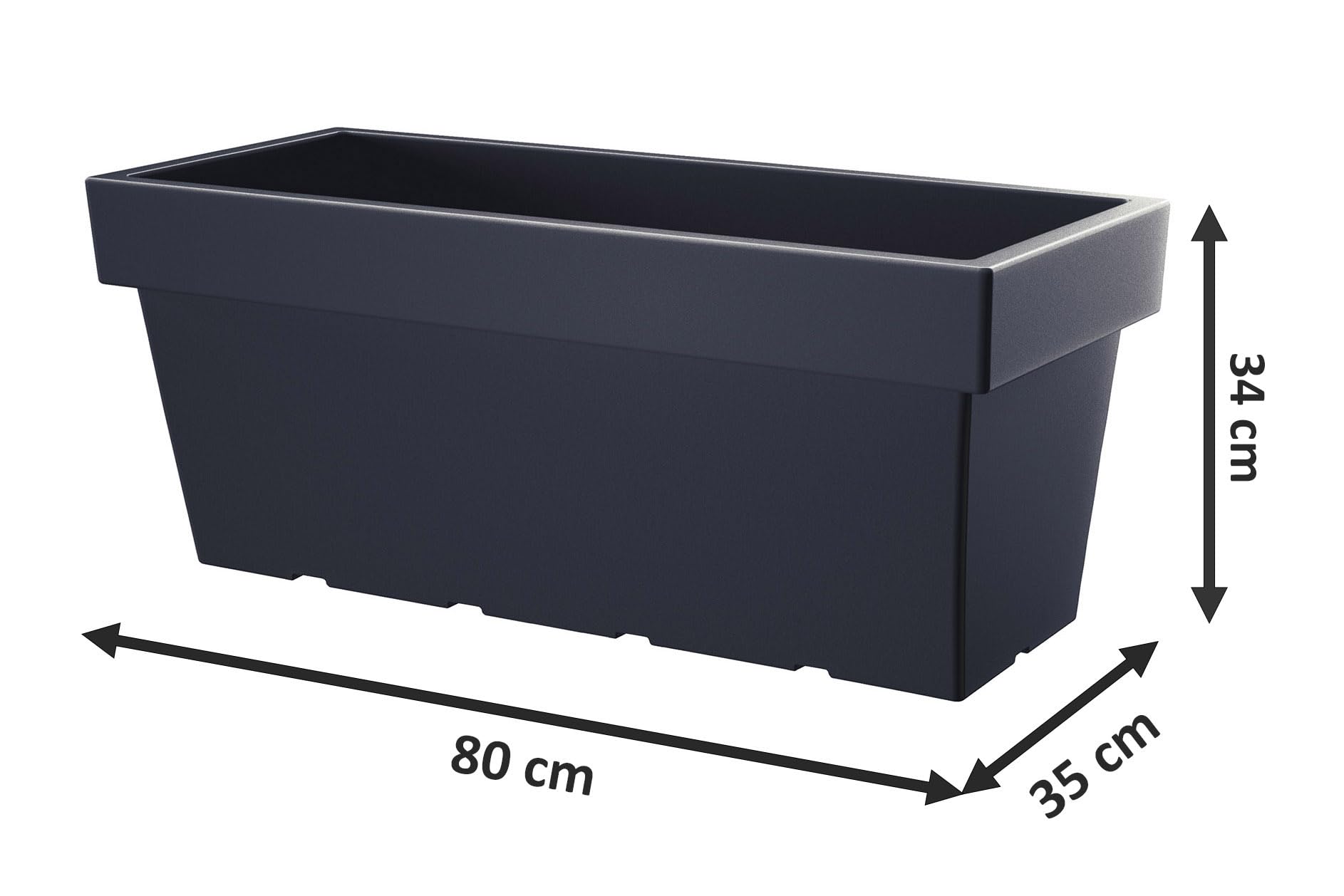 Spetebo XXL Pflanzkbel eckig in anthrazit - 80 x 35 cm - Kunststoff  Blumenkbel gro - Outdoor Garten Blumentopf Pflanztopf Blumenkasten  Pflanzkasten Blumentrog Pflanztrog: Amazon.de: Garten