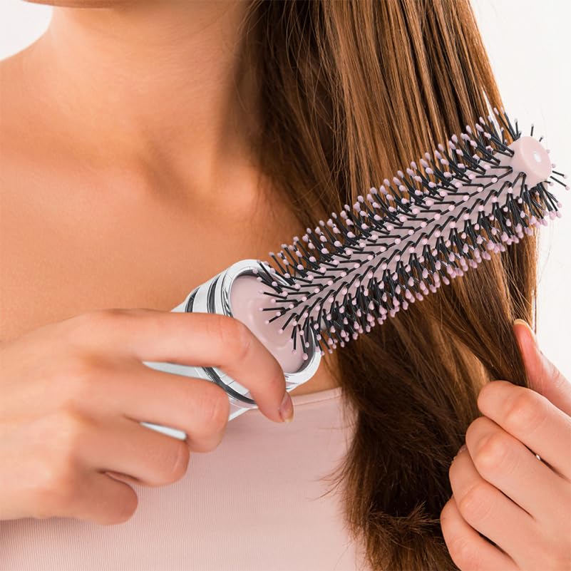 2pcs Round Hair Brush Compact Quiff Comb Retractable Curling Hairbrush Blow Drying Travel Styling Brush for Women