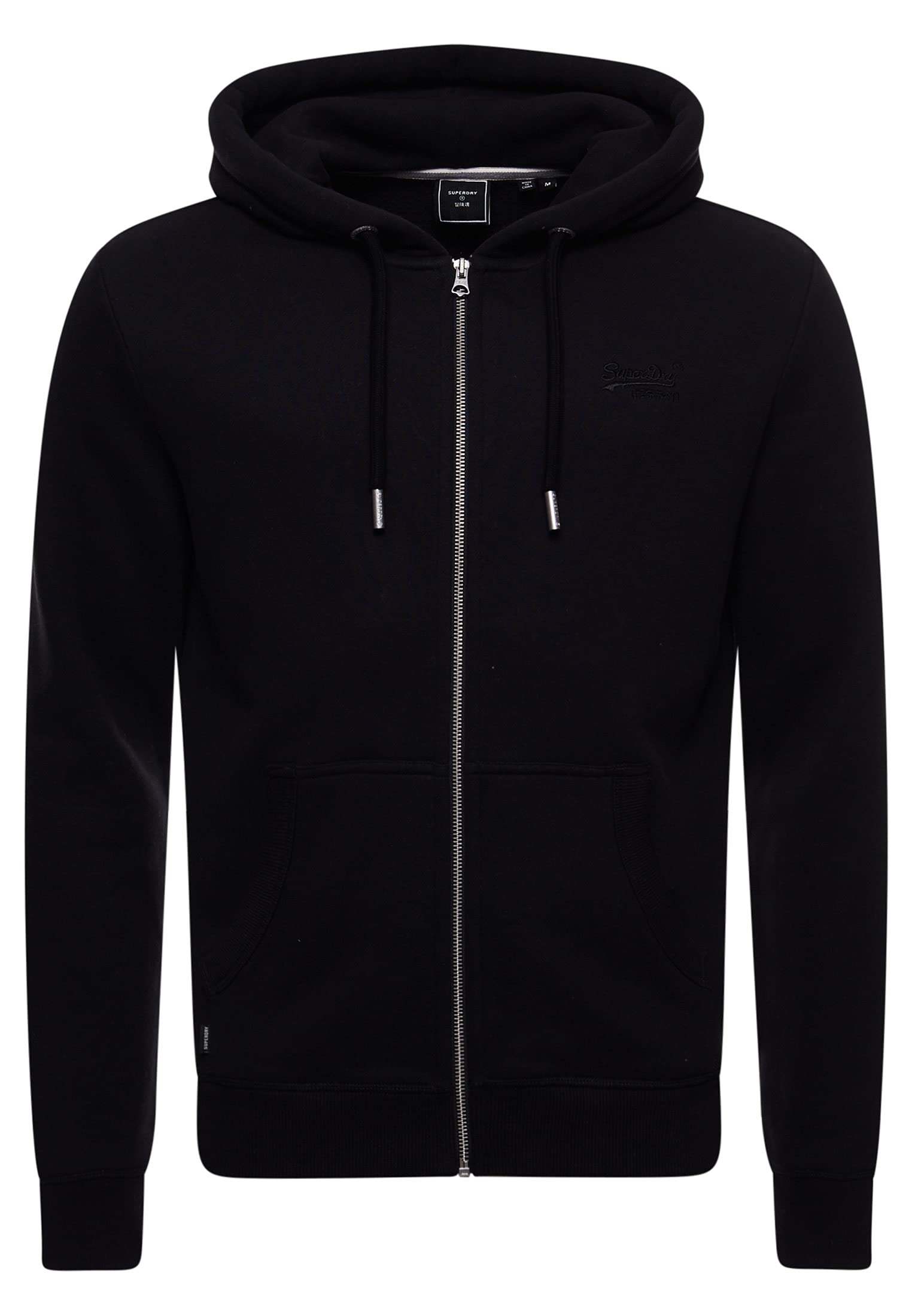 Superdry Vintage Logo Embroidered Zip Hoodie - Black
