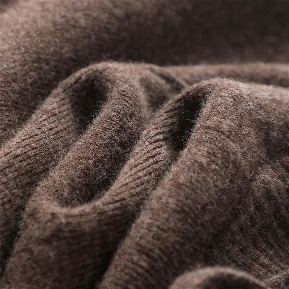Pantaloni da donna in misto cashmere a gamba larga, tinta unita, in lana, stile casual