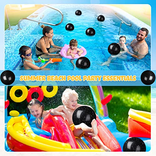 Raiten 24 Pcs 12 Inch Black Beach Ball Bulk Large Inflatable Ball Floating Ball for Swimming Pool Party Favors Summer Outdoor Activities Birthday Party Supplies - image 6