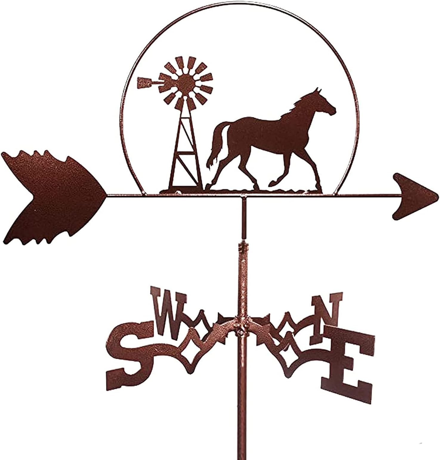 Wind Vane Decoration, Weathervane Metal Weather Vane for Outdoor Roof Garden Mount Yard Decor Wind Vane Weathercock Professionnel Measuring Tool-Yard Indicating Wind Direction-Easy Use and Install