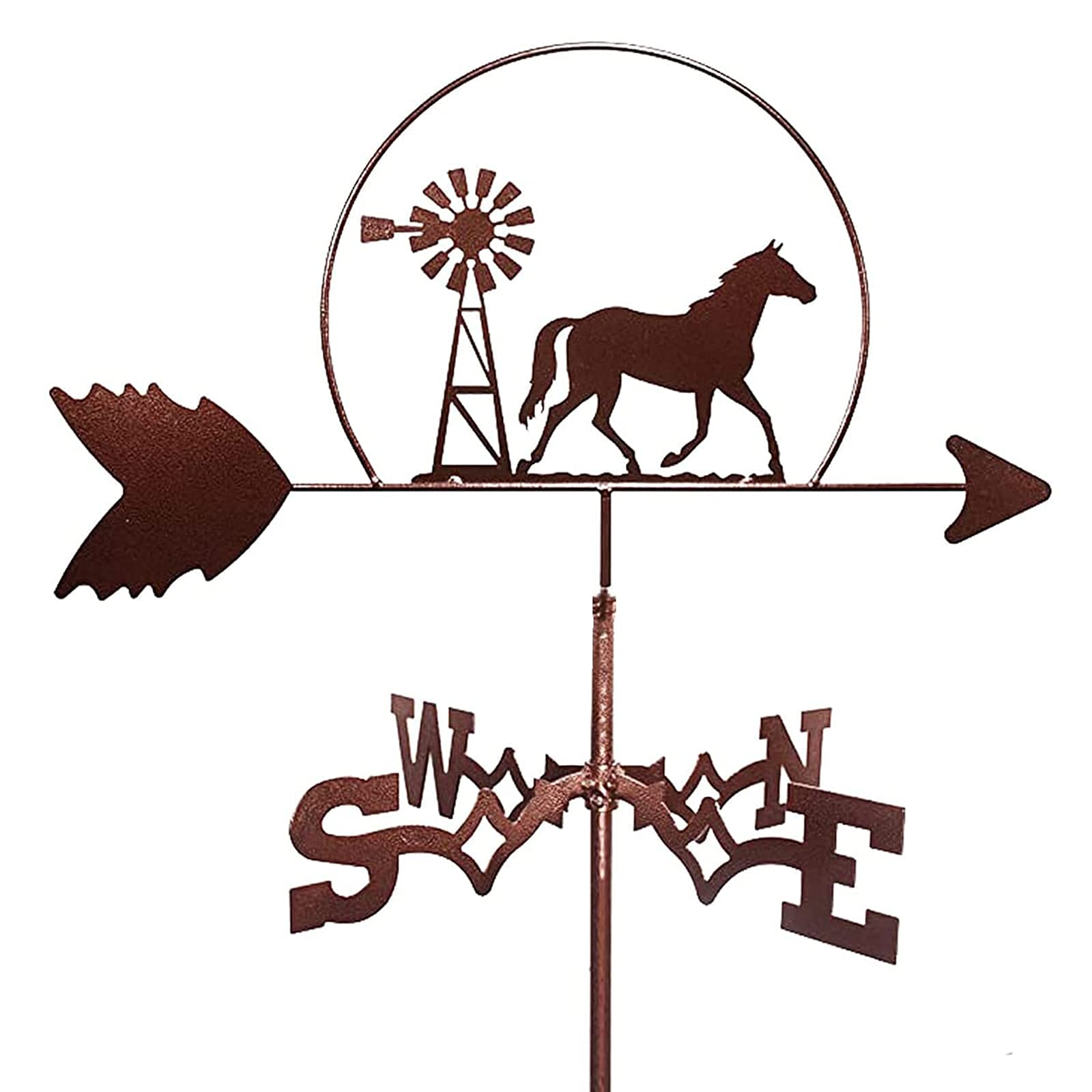 Wind Vane Decoration, Weathervane Metal Weather Vane for Outdoor Roof Garden Mount Yard Decor Wind Vane Weathercock Professionnel Measuring Tool-Yard Indicating Wind Direction-Easy Use and Install